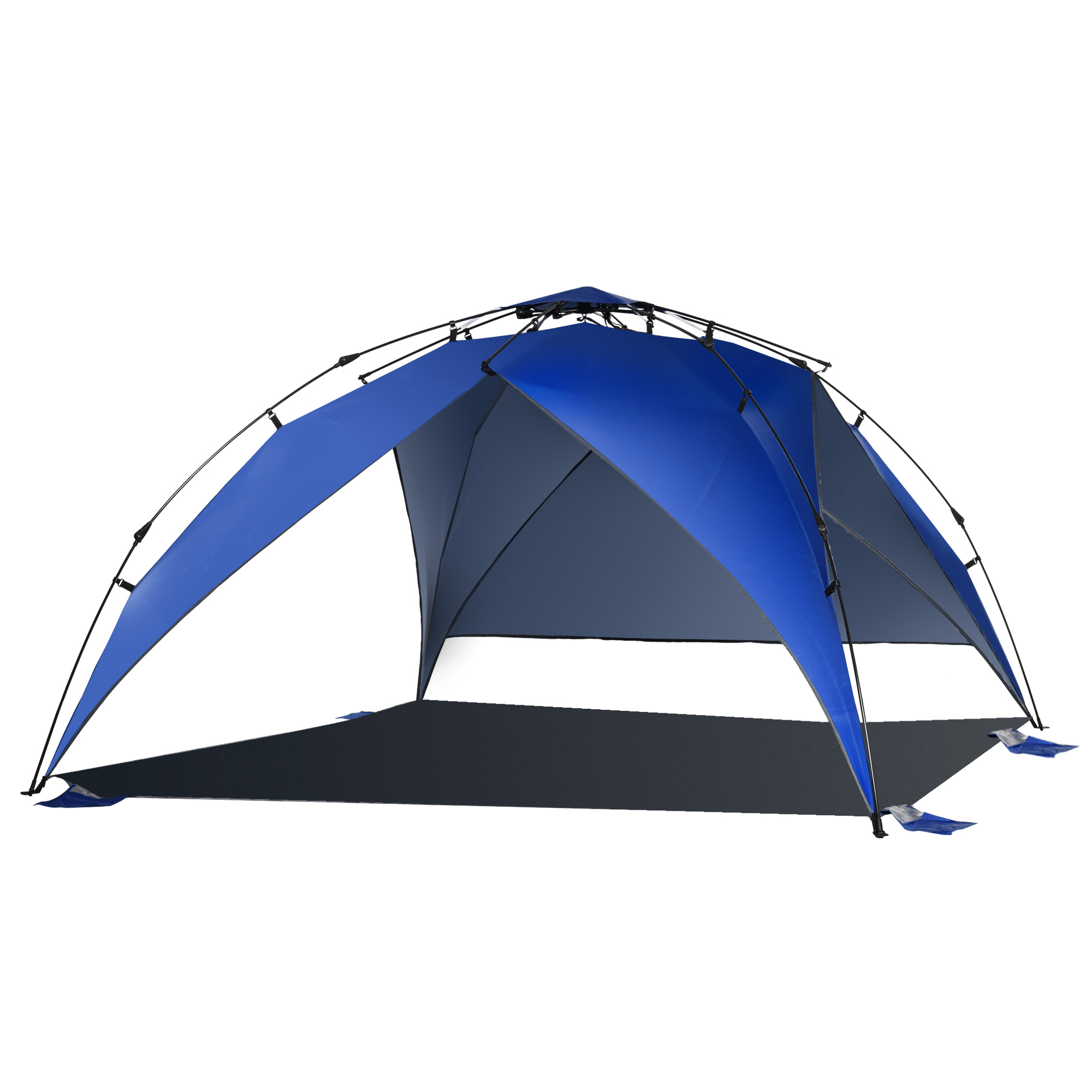 Outsunny Cort de Plajă Instantaneu cu Protecție UV, Funii și Pălării, Ușor de Asamblat, Poliester Albastru | Aosom Romania Outsunny Cort de Plajă Instantaneu cu Protecție UV, Funii și Pălării, Ușor de Asamblat, Poliester Albastru | Aosom Romania