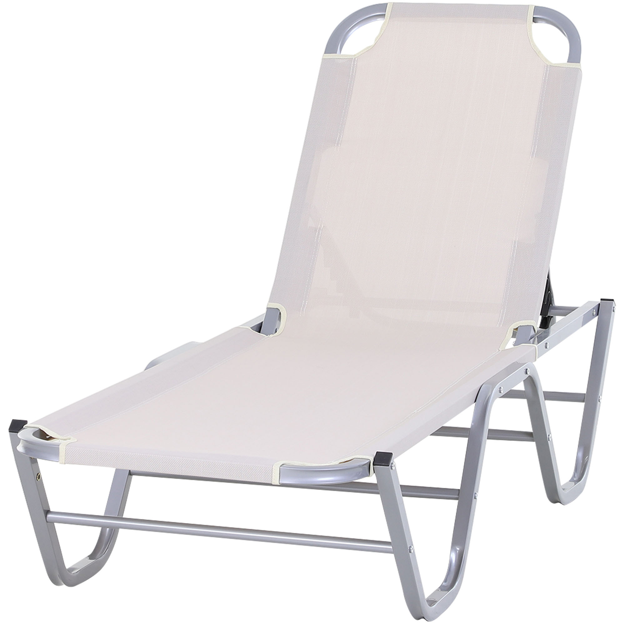Outsunny Șezlong Reglabil din Aluminiu, Crem, pentru Piscină și Grădină, 163x58.5x91 cm | Aosom Romania Outsunny Șezlong Reglabil din Aluminiu, Crem, pentru Piscină și Grădină, 163x58.5x91 cm | Aosom Romania