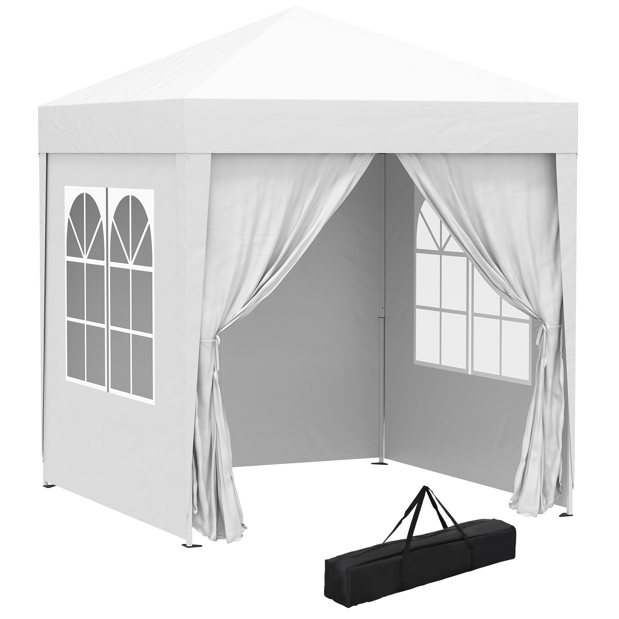 Outsunny Foisor Pliabil 2x2 m con 4 Pereti Detasabili, Foisor de Gradina cu Sac pentru Transport din Poliester si Otel, Alb | AOSOM RO Outsunny Foisor Pliabil 2x2 m con 4 Pereti Detasabili, Foisor de Gradina cu Sac pentru Transport din Poliester si Otel, Alb | AOSOM RO