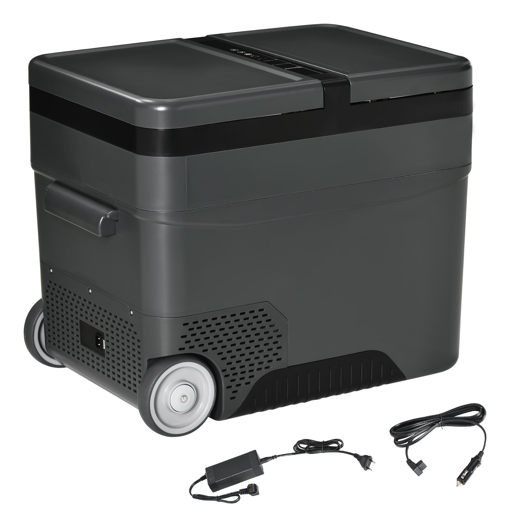 Outsunny Frigider Portabil Electric 45L cu Maner Telescopic și Roți Ușor de Transportat | Aosom Romania Outsunny Frigider Portabil Electric 45L cu Maner Telescopic și Roți Ușor de Transportat | Aosom Romania