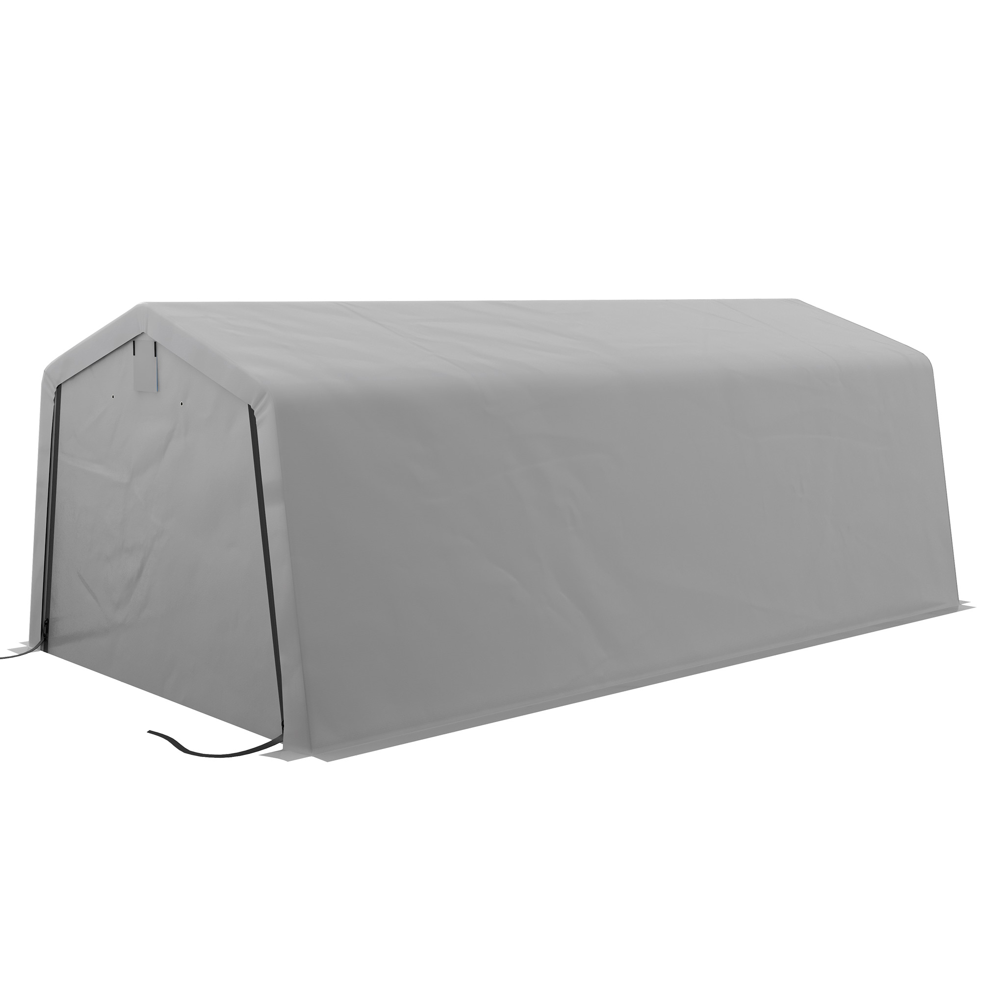Outsunny Garaj Portabil, Carport Rezistent, Cort tip Garaj cu Copertină și 2 Ferestre de Ventilație și Ușă, 6.2x3.3x2.4 m, Gri | Aosom Romania Outsunny Garaj Portabil, Carport Rezistent, Cort tip Garaj cu Copertină și 2 Ferestre de Ventilație și Ușă, 6.2x3.3x2.4 m, Gri | Aosom Romania