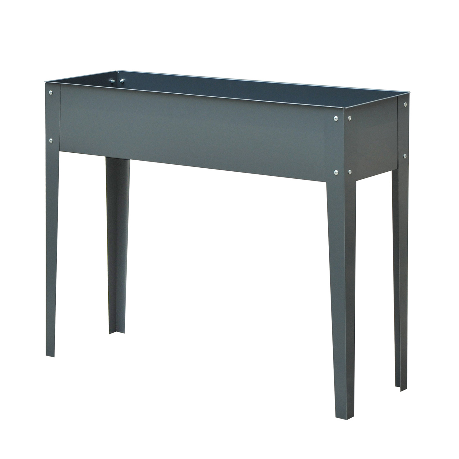 Outsunny Jardiniera Metalica pentru Pat de Gradina Inaltat Durabila cu 3 Orificii de Scurgere 100x30x80cm | Aosom Romania Outsunny Jardiniera Metalica pentru Pat de Gradina Inaltat Durabila cu 3 Orificii de Scurgere 100x30x80cm | Aosom Romania