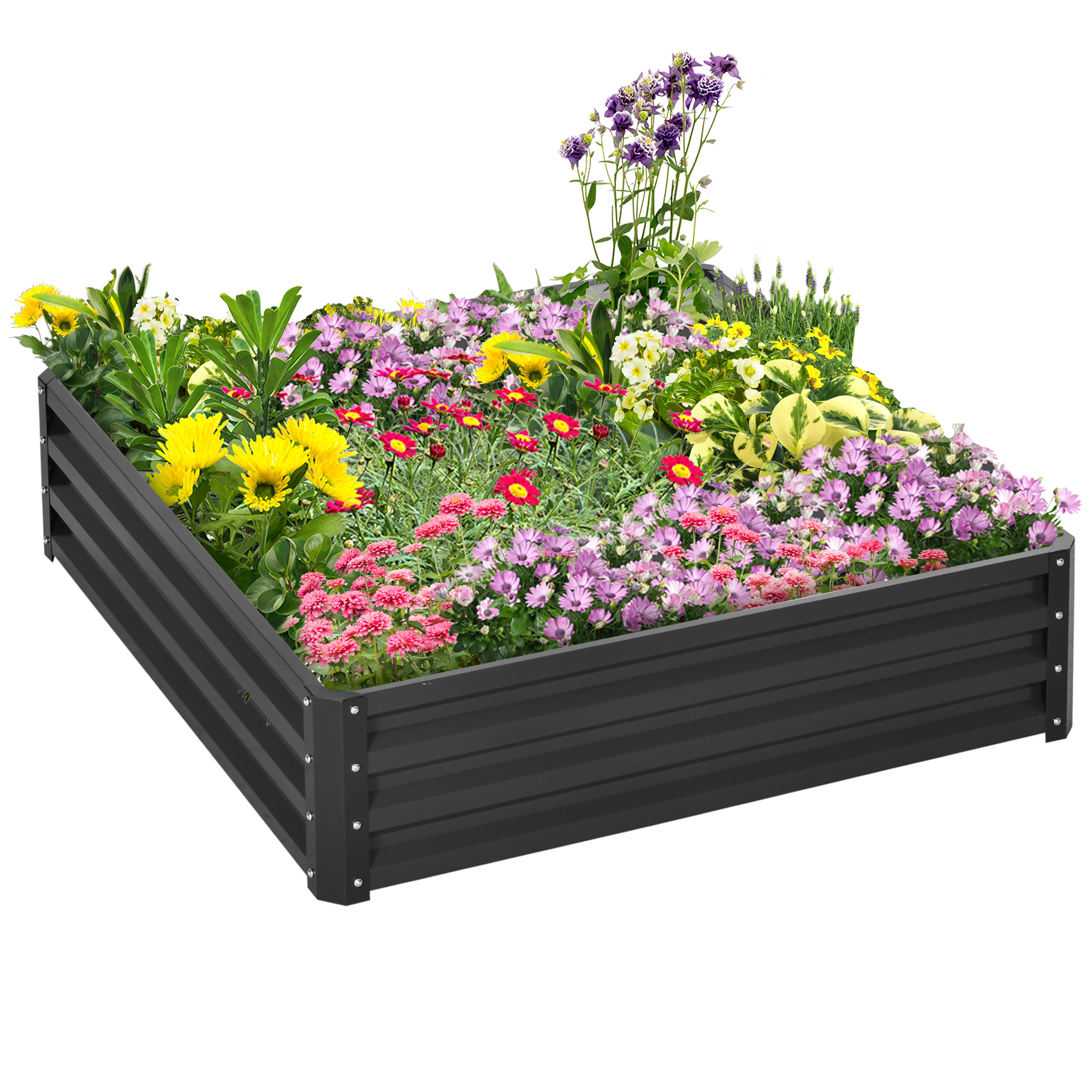 Outsunny Jardiniera Pat de Gradina Inaltat Galvanizat Cadru din Otel pentru Legume Flori Plante Aromatice 120X120X30cm | Aosom Romania Outsunny Jardiniera Pat de Gradina Inaltat Galvanizat Cadru din Otel pentru Legume Flori Plante Aromatice 120X120X30cm | Aosom Romania