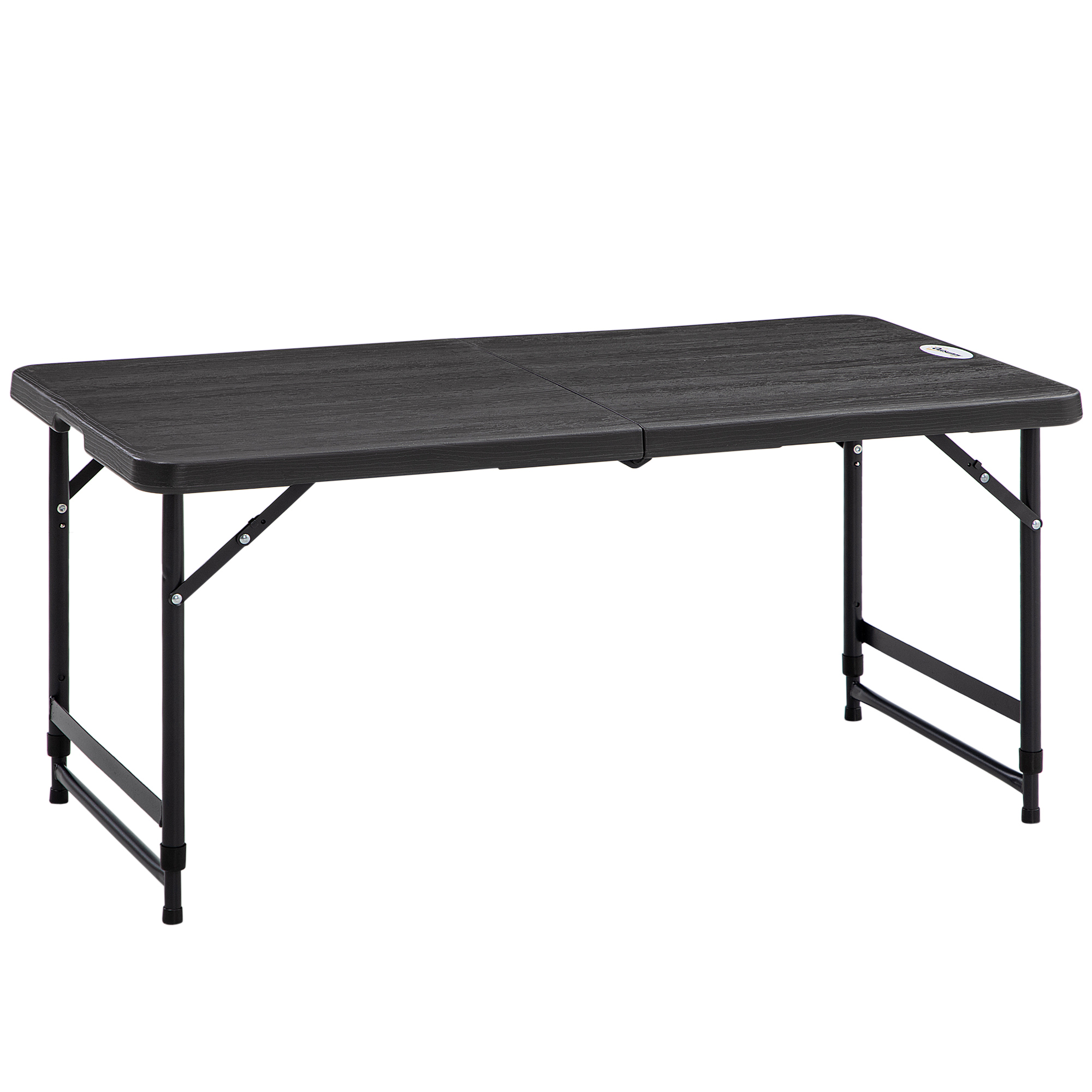 Outsunny Masa pliabila pentru gradina pentru 4 persoane, Masa dreptunghiulara de exterior cu inaltime reglabila, gri inchis | AOSOM RO Outsunny Masa pliabila pentru gradina pentru 4 persoane, Masa dreptunghiulara de exterior cu inaltime reglabila, gri inchis | AOSOM RO