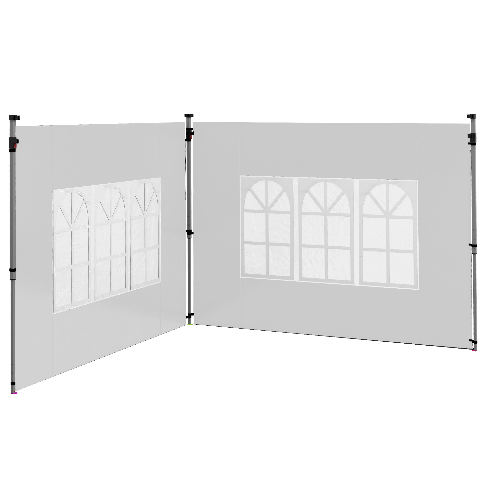 Outsunny Panouri Laterale pentru Foisor cu Fereastra pentru Foisor Pliabil de 3x3(m) sau 3x4m, 2 Bucati de Rezerva Laterale, Alb Outsunny Panouri Laterale pentru Foisor cu Fereastra pentru Foisor Pliabil de 3x3(m) sau 3x4m, 2 Bucati de Rezerva Laterale, Alb