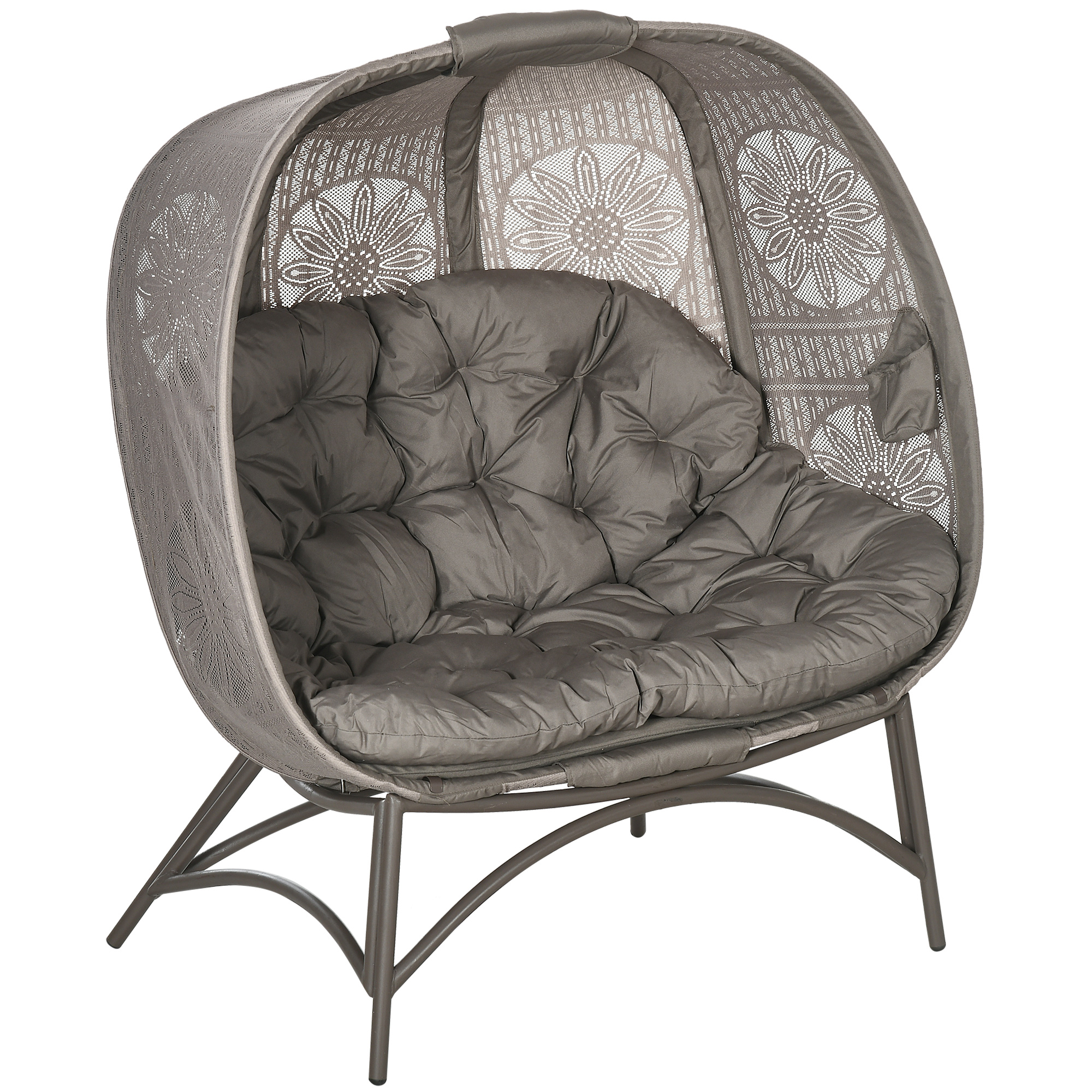 Outsunny Scaun Pliabil în Formă de Ou cu 2 Locuri, Design Modern, Maro Nisip, Confortabil pentru Grădină și Terasă | Aosom Romania Outsunny Scaun Pliabil în Formă de Ou cu 2 Locuri, Design Modern, Maro Nisip, Confortabil pentru Grădină și Terasă | Aosom Romania