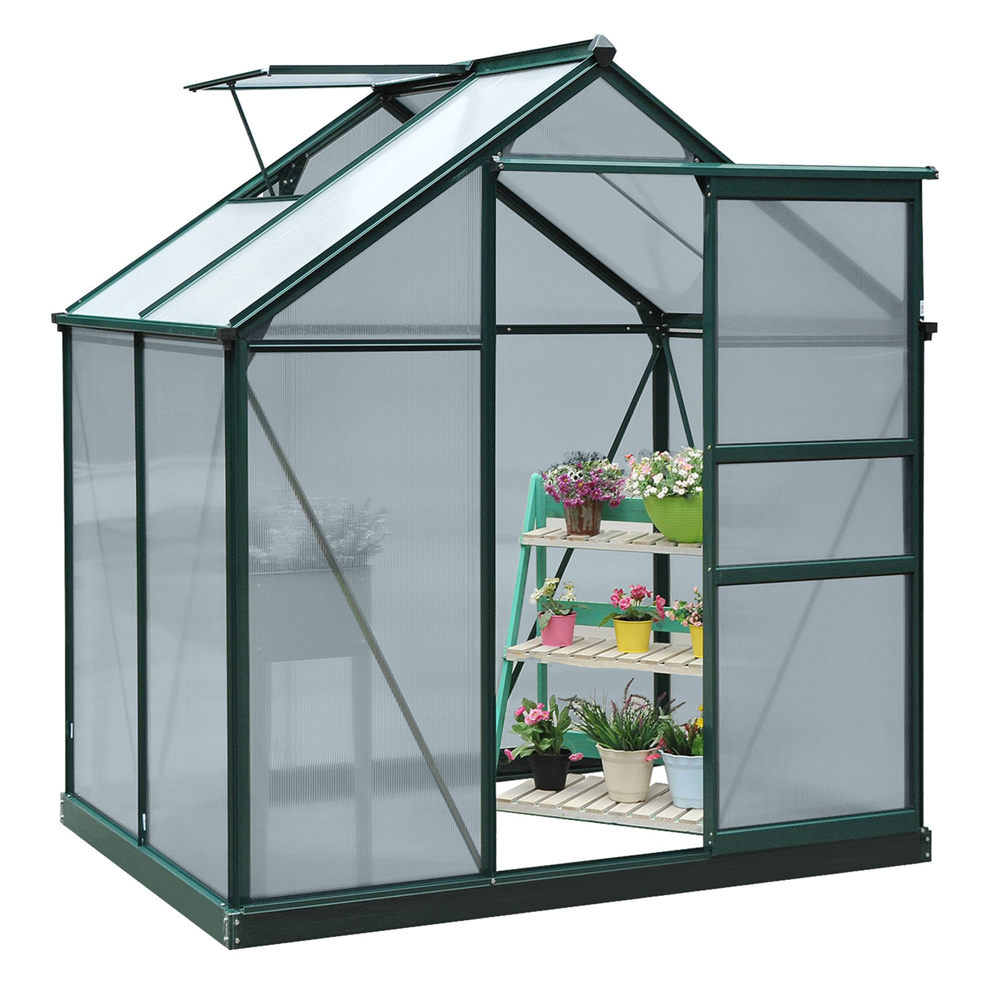 Outsunny Sera pentru Plante Curte/Aer Liber Aluminiu Placa de Policarbonat cu Fereastra si Usa 6'x4'x7' | Aosom Romania Outsunny Sera pentru Plante Curte/Aer Liber Aluminiu Placa de Policarbonat cu Fereastra si Usa 6'x4'x7' | Aosom Romania