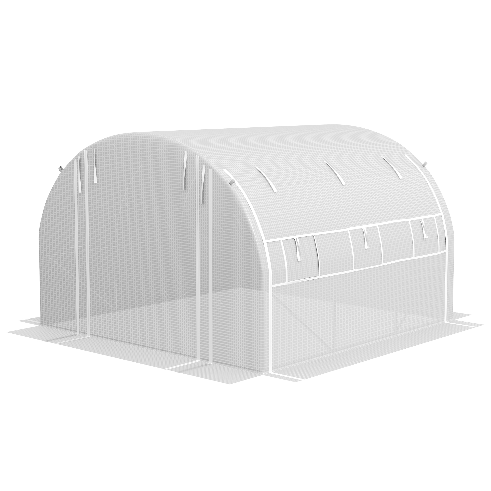 Outsunny Sera Tunel 3x3 m cu Ușă și 6 Ferestre, 2 Părți Laterale Ruleabile, din Oțel și Prelată PE, pentru Grădinărit | Aosom Romania Outsunny Sera Tunel 3x3 m cu Ușă și 6 Ferestre, 2 Părți Laterale Ruleabile, din Oțel și Prelată PE, pentru Grădinărit | Aosom Romania
