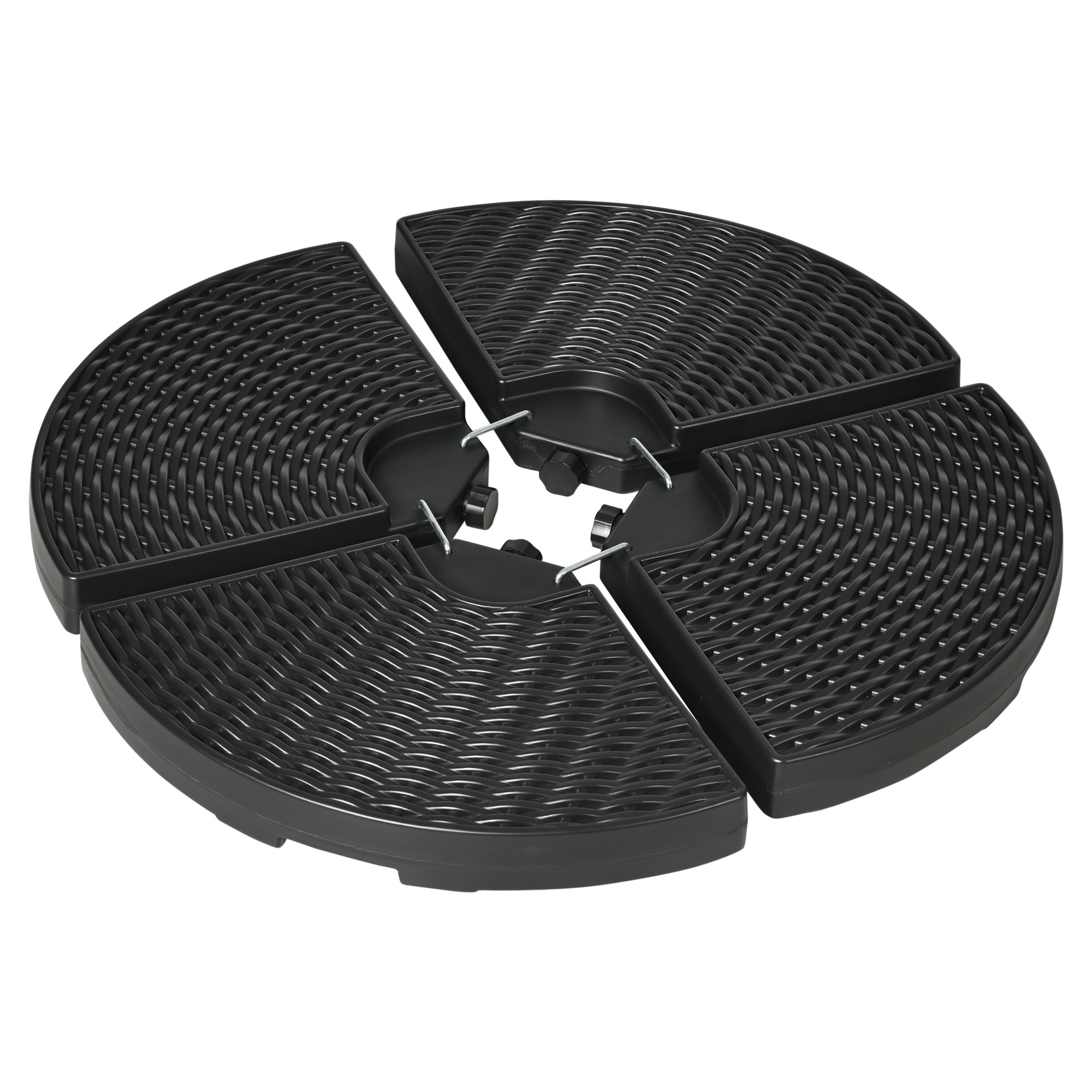 Outsunny Set 4 Greutăți pentru Umbrela de Grădină, Compatibile cu Umbrele Tip Banană, Sistem de Fixare în Consolă | Aosom Romania Outsunny Set 4 Greutăți pentru Umbrela de Grădină, Compatibile cu Umbrele Tip Banană, Sistem de Fixare în Consolă | Aosom Romania