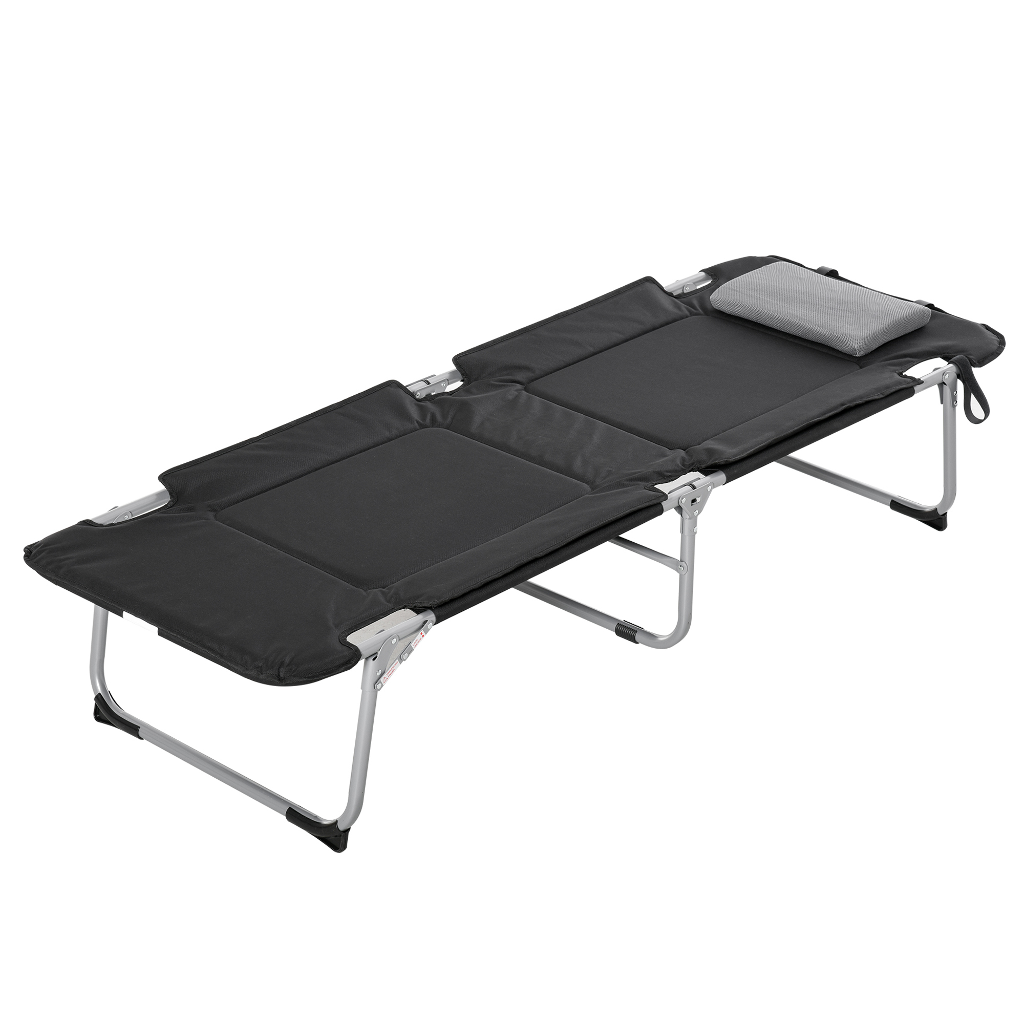 Pat de Camping Outsunny, Pliabil si Captusit cu Perna, Negru 183x66x33cm | AOSOM RO Pat de Camping Outsunny, Pliabil si Captusit cu Perna, Negru 183x66x33cm | AOSOM RO