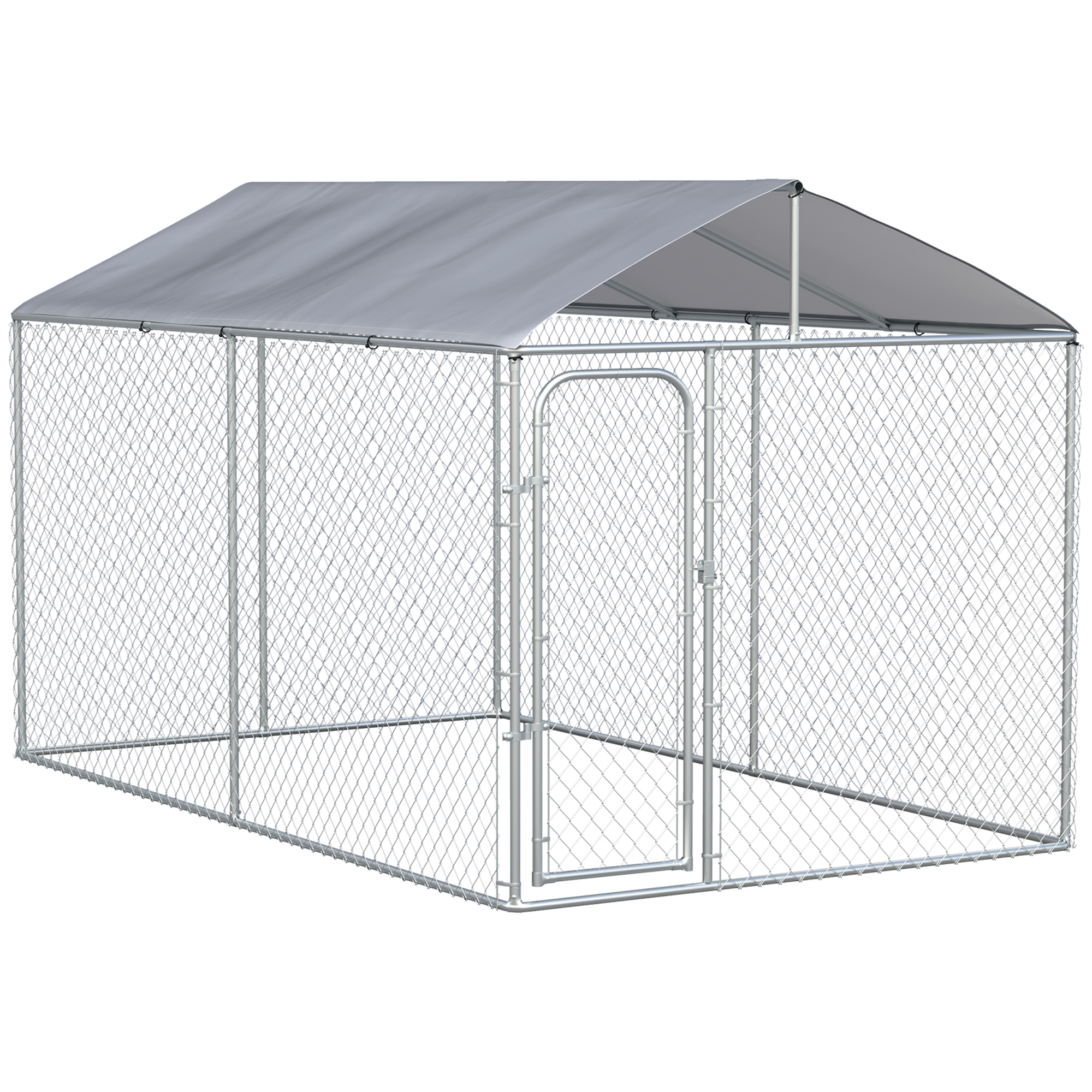 PawHut Țarc pentru Câini din Metal Galvanizat, Acoperiș Oxford, 400x230x232 cm, Argintiu | Aosom Romania PawHut Țarc pentru Câini din Metal Galvanizat, Acoperiș Oxford, 400x230x232 cm, Argintiu | Aosom Romania