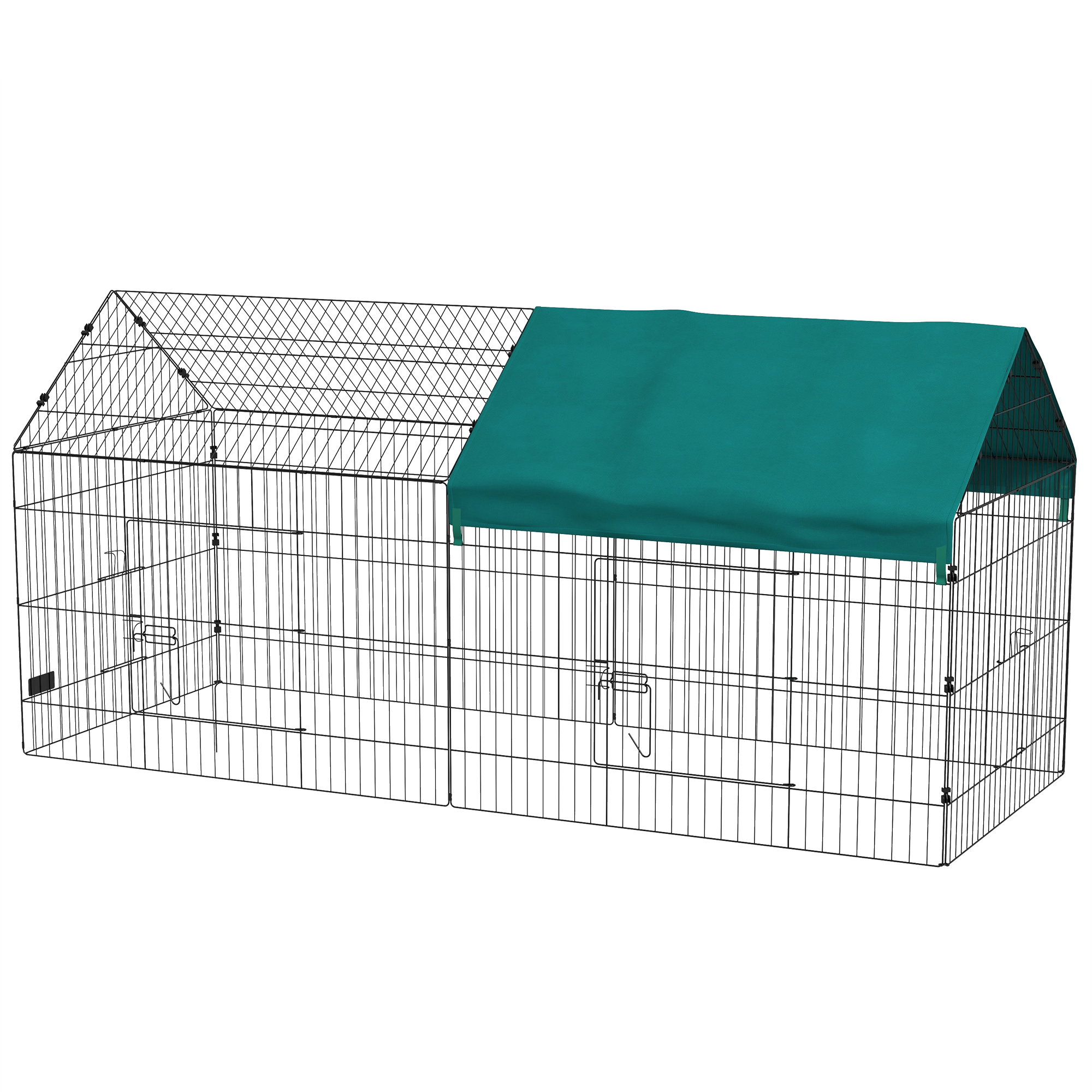 PawHut Tarc pentru Animale de Companie, Habitat pentru Pui, Iepuri, Chinchilla, Spațiu Sigur cu Acoperiș Verde | Aosom Romania PawHut Tarc pentru Animale de Companie, Habitat pentru Pui, Iepuri, Chinchilla, Spațiu Sigur cu Acoperiș Verde | Aosom Romania