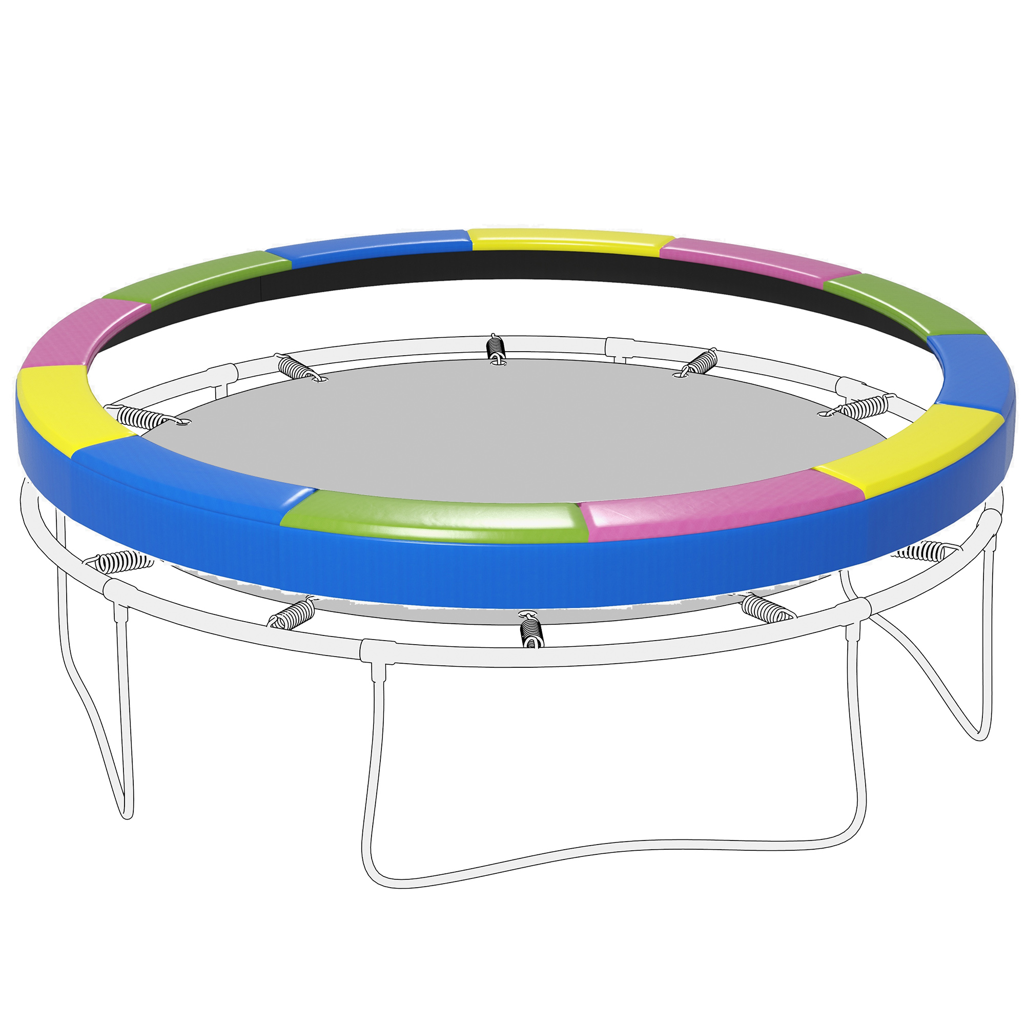 SPORTNOW Husa de 12FT pentru Arcuri de Trambulina, Saltea de Siguranta de Rezerva pentru Trambulina SPORTNOW Husa de 12FT pentru Arcuri de Trambulina, Saltea de Siguranta de Rezerva pentru Trambulina
