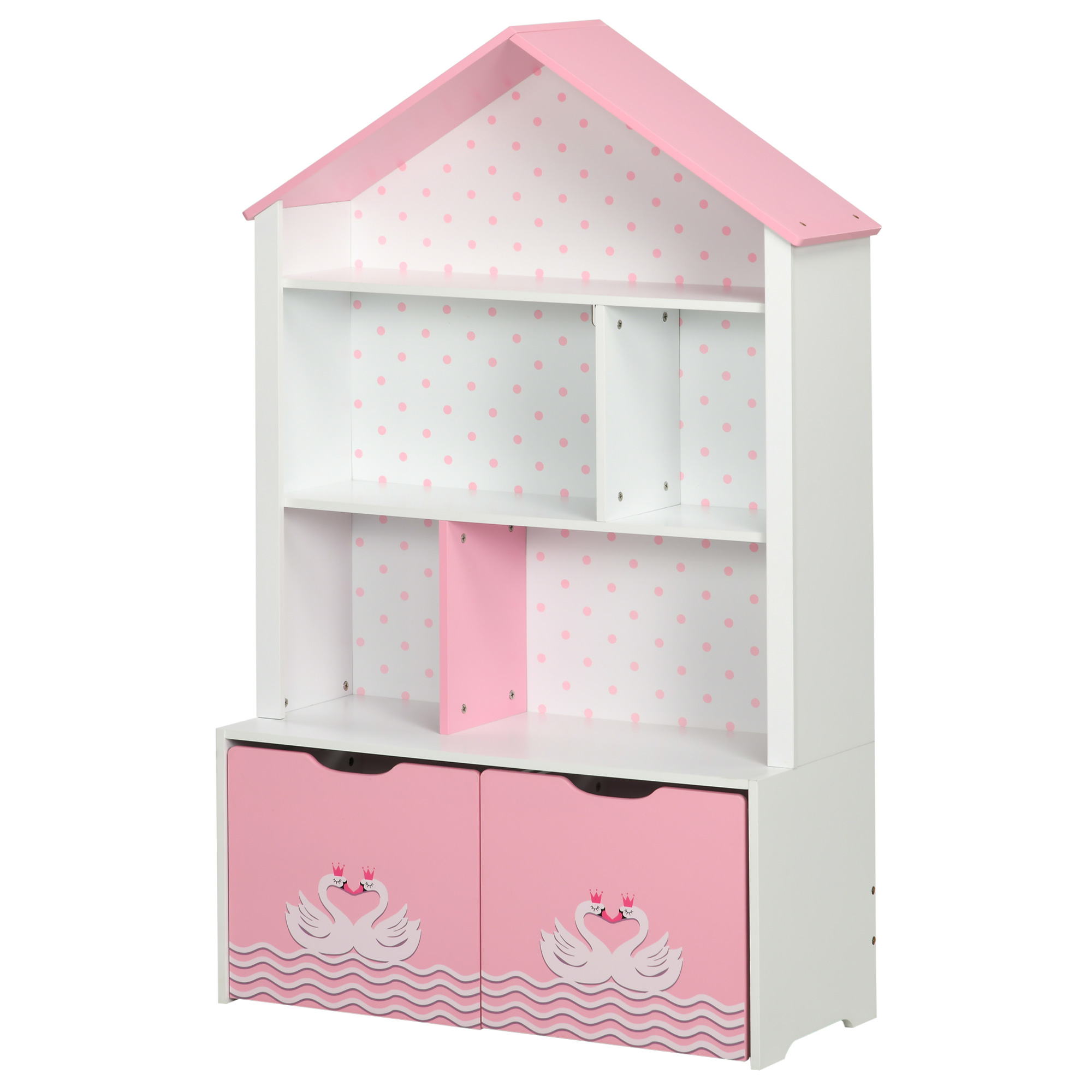 ZONEKIZ Bibliotecă pentru Copii, Suport Jucării cu Rafturi Deschise și Sertare pe Roți, Roz, 78.5x34x127.5cm | Aosom Romania ZONEKIZ Bibliotecă pentru Copii, Suport Jucării cu Rafturi Deschise și Sertare pe Roți, Roz, 78.5x34x127.5cm | Aosom Romania