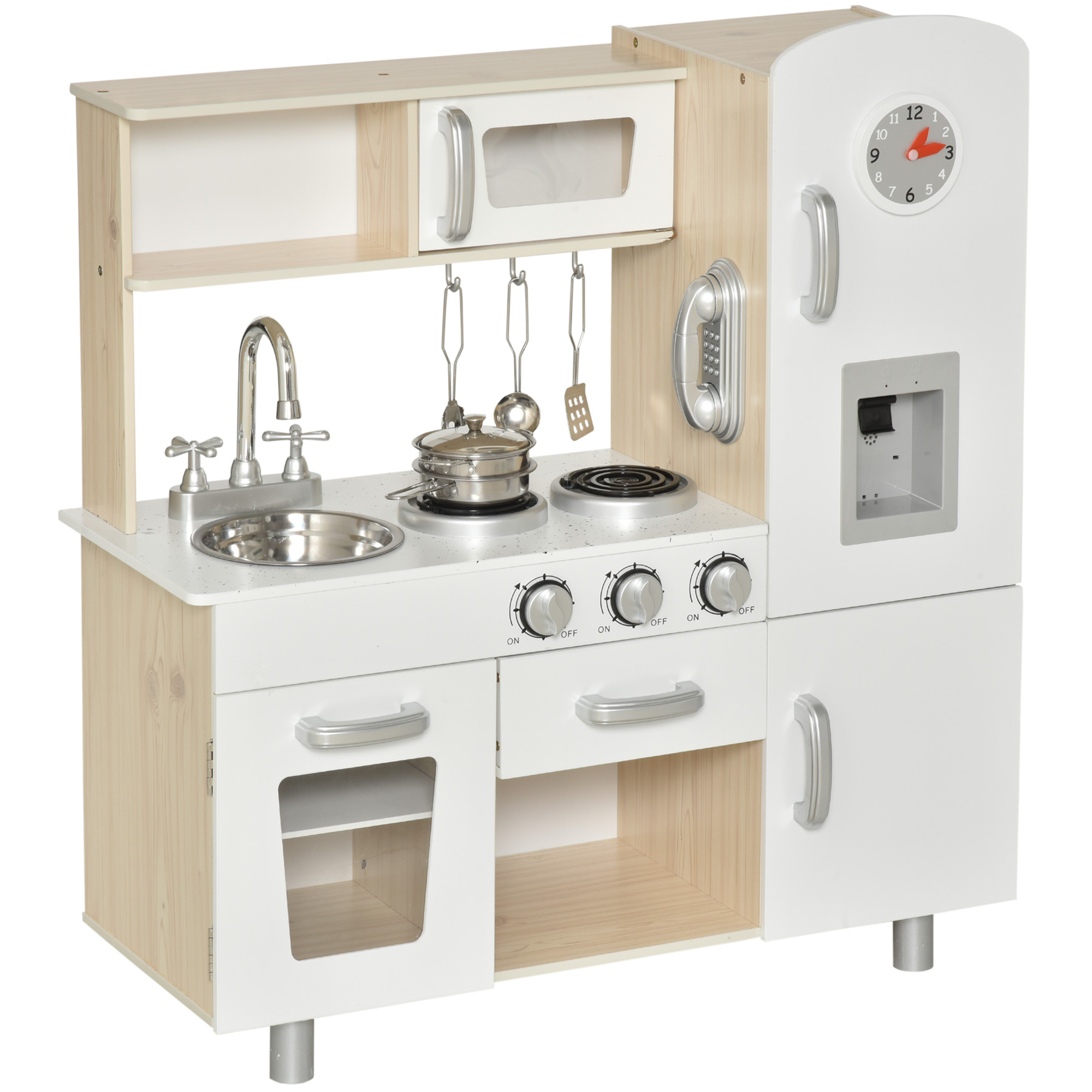 HOMCOM bucatarie de jucarie, oale incluse, 74x30x81cm | AOSOM RO HOMCOM bucatarie de jucarie, oale incluse, 74x30x81cm | AOSOM RO