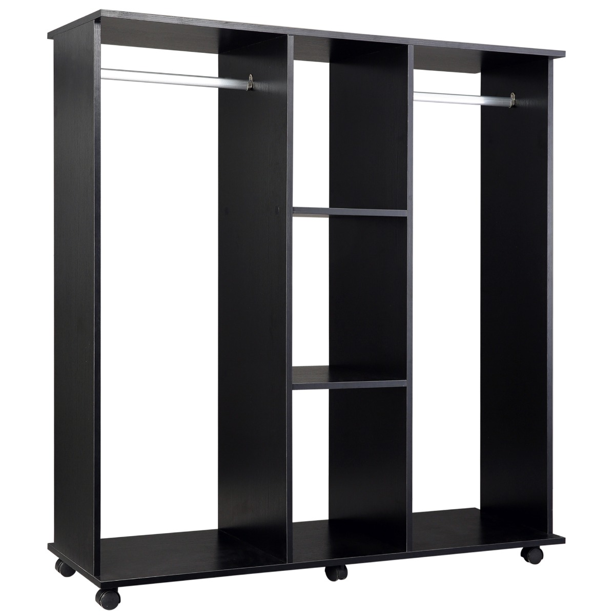 HomCom dulap haine cu 5 rafturi, 120x40x128 cm, negru | Aosom Ro HomCom dulap haine cu 5 rafturi, 120x40x128 cm, negru | Aosom Ro