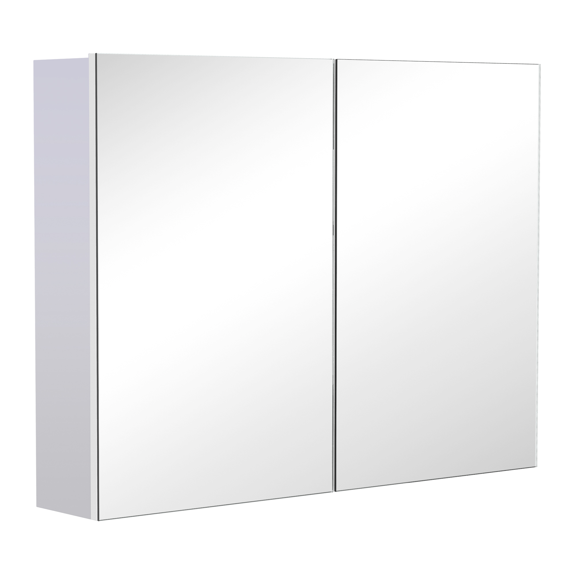 HOMCOM Dulapior de Baie cu Oglinda si 3 Rafturi din MDF Alb 80 x 60 x 15cm HOMCOM Dulapior de Baie cu Oglinda si 3 Rafturi din MDF Alb 80 x 60 x 15cm