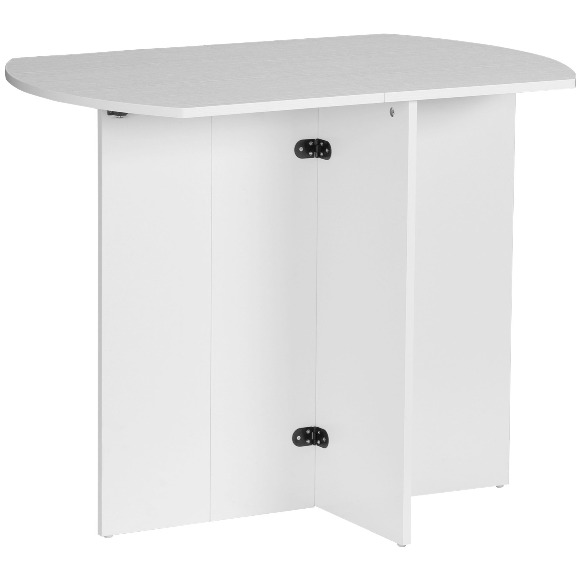 HOMCOM Masă Pliabilă Bucătărie Prânz Lemn Melamină Ușor de Curățat Design Compact Alb | Aosom Romania HOMCOM Masă Pliabilă Bucătărie Prânz Lemn Melamină Ușor de Curățat Design Compact Alb | Aosom Romania