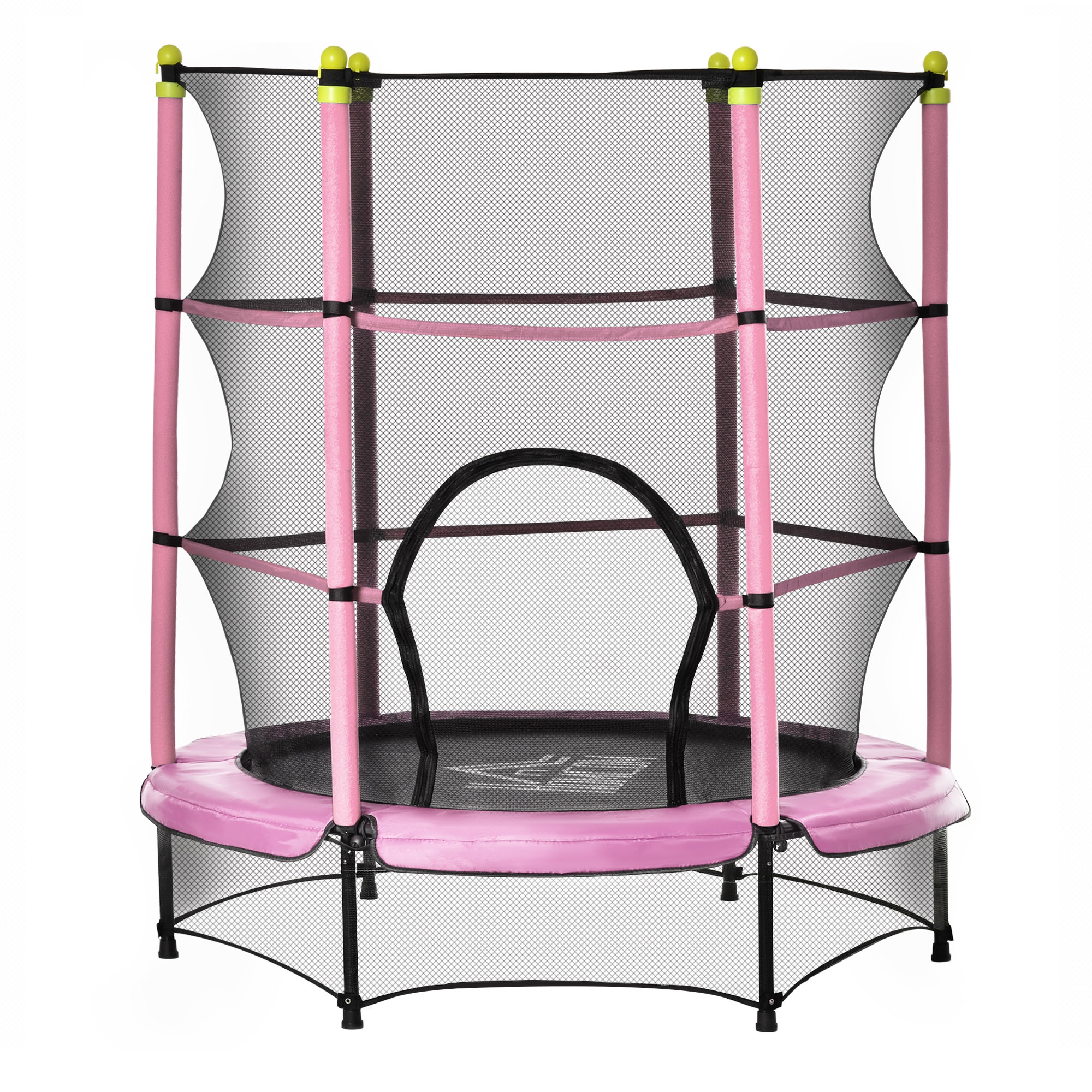 HOMCOM Trambulină pentru Copii 3-6 Ani cu Plasă de Siguranță, Margine Capitonată, Φ140x158cm, Roz, pentru Grădină | Aosom Romania HOMCOM Trambulină pentru Copii 3-6 Ani cu Plasă de Siguranță, Margine Capitonată, Φ140x158cm, Roz, pentru Grădină | Aosom Romania