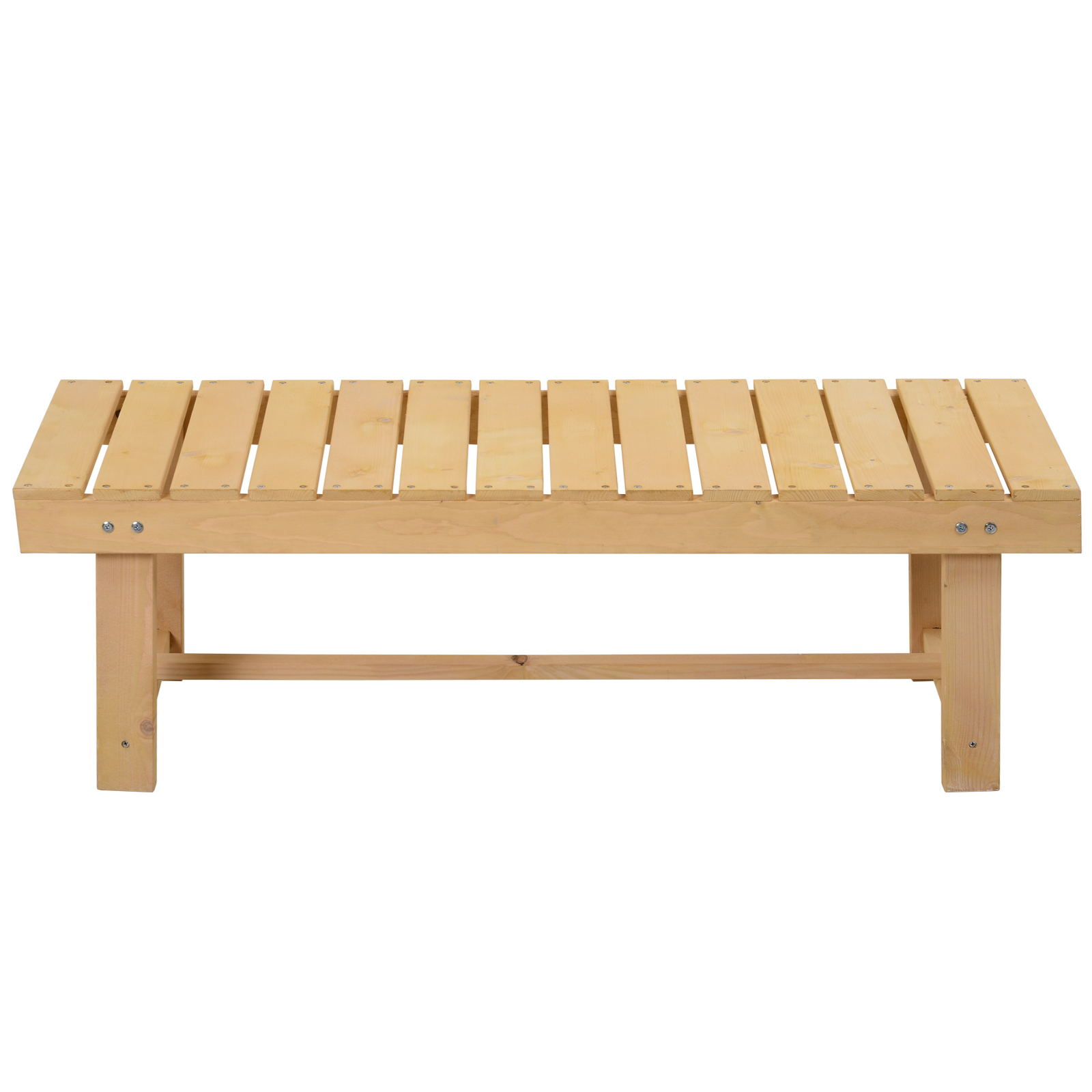 Outsunny Banca de Exterior Impermeabila 2 Locuri din Lemn de Brad 110x38x35cm Outsunny Banca de Exterior Impermeabila 2 Locuri din Lemn de Brad 110x38x35cm