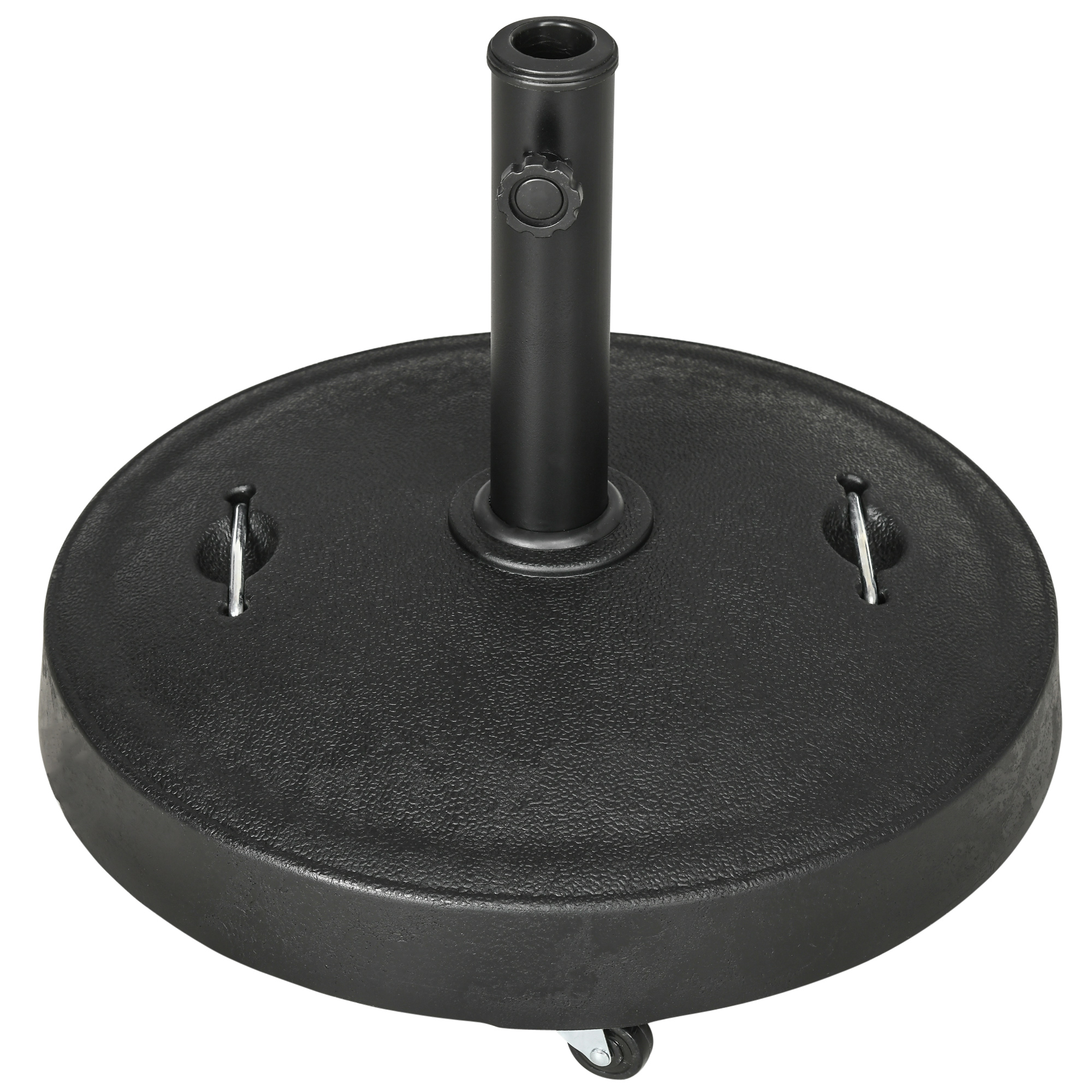 Outsunny Bază Umbrelă 23.5kg cu Manivele și Roți Blocabile, Suport din Rășină/Oțel, Ø53x41 cm, Negru | Aosom Romania Outsunny Bază Umbrelă 23.5kg cu Manivele și Roți Blocabile, Suport din Rășină/Oțel, Ø53x41 cm, Negru | Aosom Romania