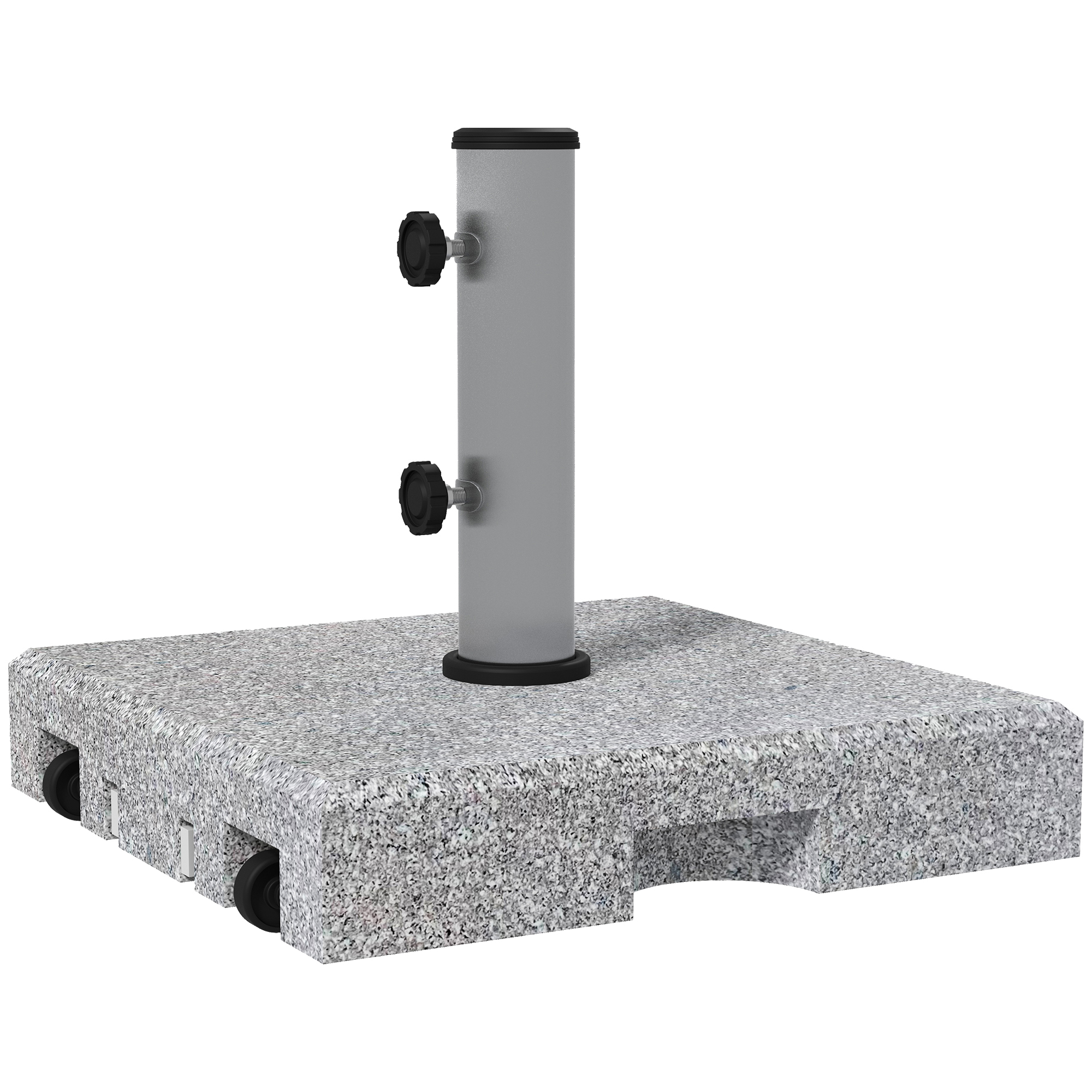 Outsunny Bază Umbrelă 28kg din Granit, Suport cu Maner Extensibil și Roți, 41x41x37.5cm, Gri | Aosom Romania Outsunny Bază Umbrelă 28kg din Granit, Suport cu Maner Extensibil și Roți, 41x41x37.5cm, Gri | Aosom Romania