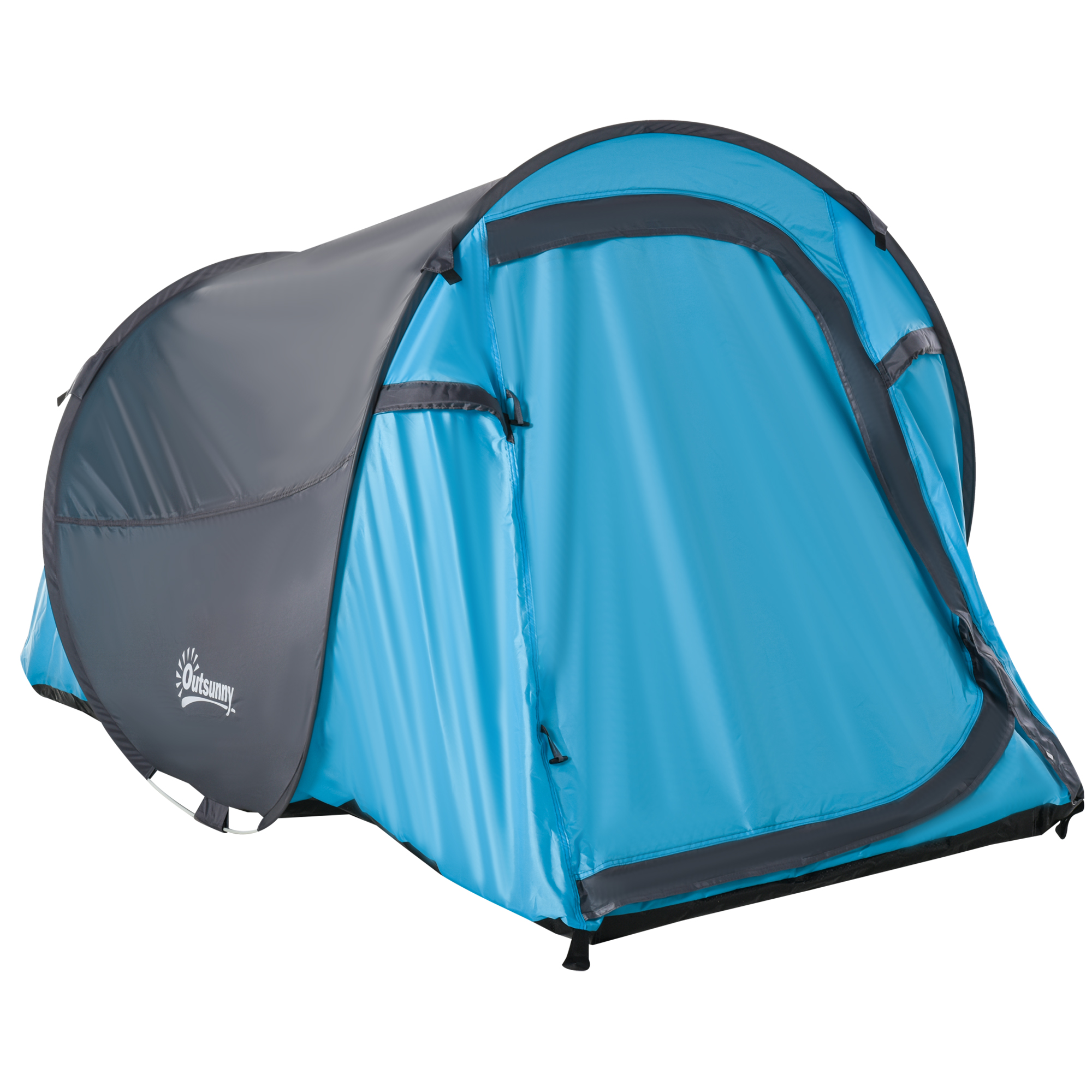 Outsunny Cort Camping 2 Persoane, Cort Automat Pop-up Iglu, 220x108x110 cm, Albastru Outsunny Cort Camping 2 Persoane, Cort Automat Pop-up Iglu, 220x108x110 cm, Albastru