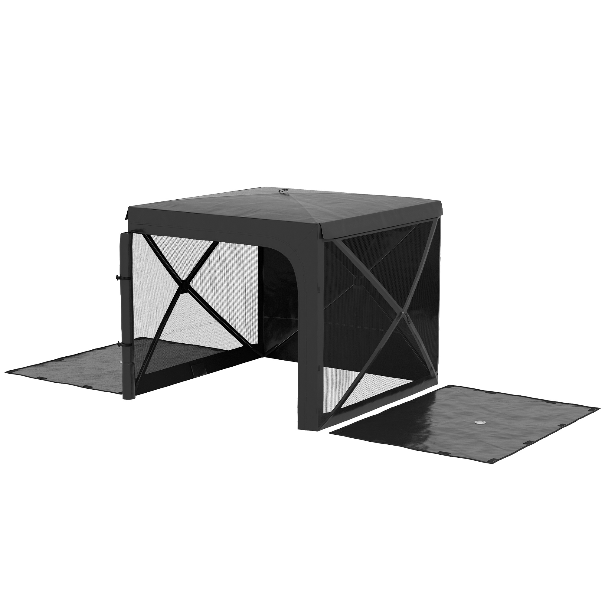 Outsunny Cort Copertina Pliabil de 2 x 2,5 m, Cort de Camping Rezistent la UV, Cort de Camping, Adapost pentru Evenimente, cu Perdele Outsunny Cort Copertina Pliabil de 2 x 2,5 m, Cort de Camping Rezistent la UV, Cort de Camping, Adapost pentru Evenimente, cu Perdele