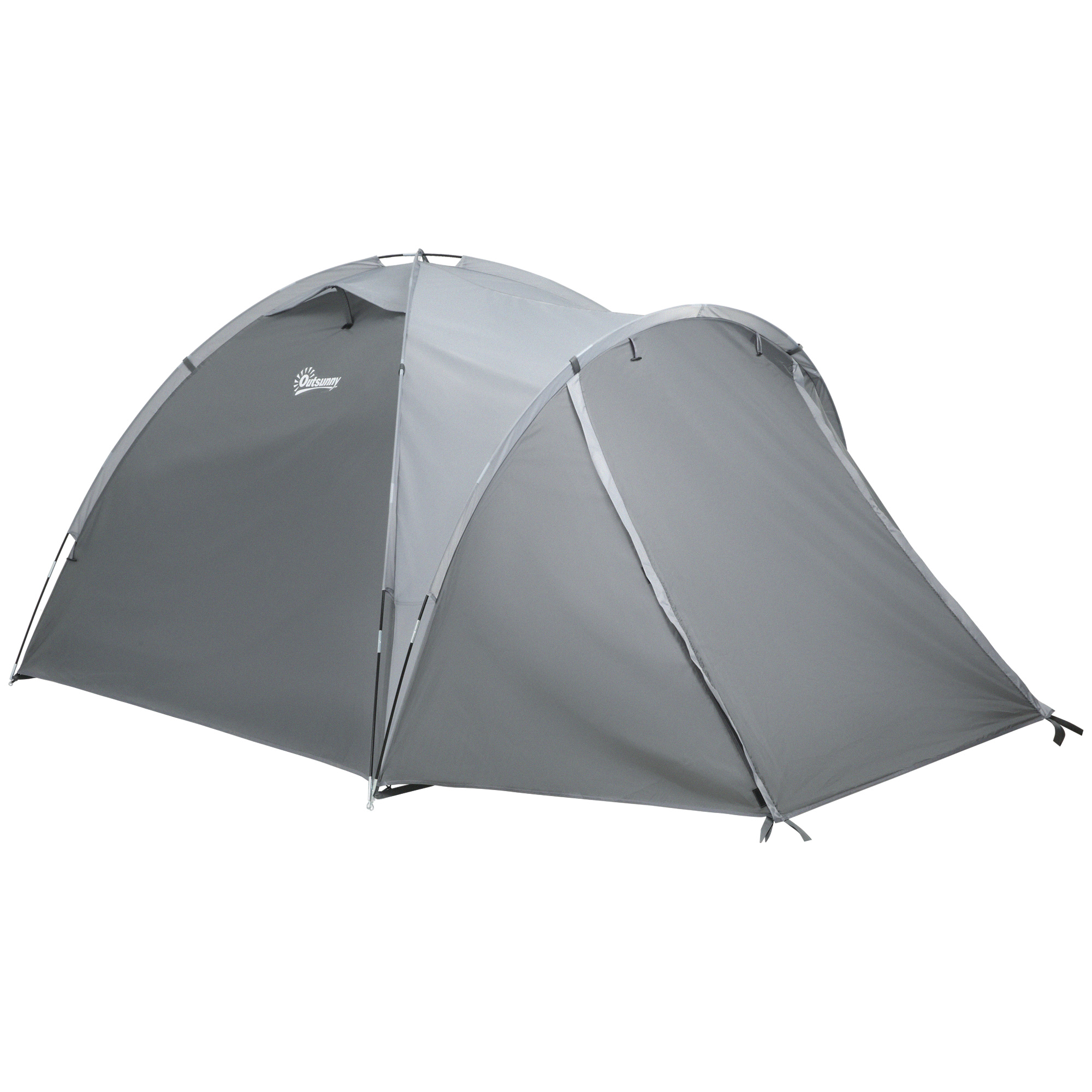 Outsunny Cort Cupola Camping 2 Persoane Extensibil Uși Ferestre 350x220x145cm Gri | Aosom Romania Outsunny Cort Cupola Camping 2 Persoane Extensibil Uși Ferestre 350x220x145cm Gri | Aosom Romania