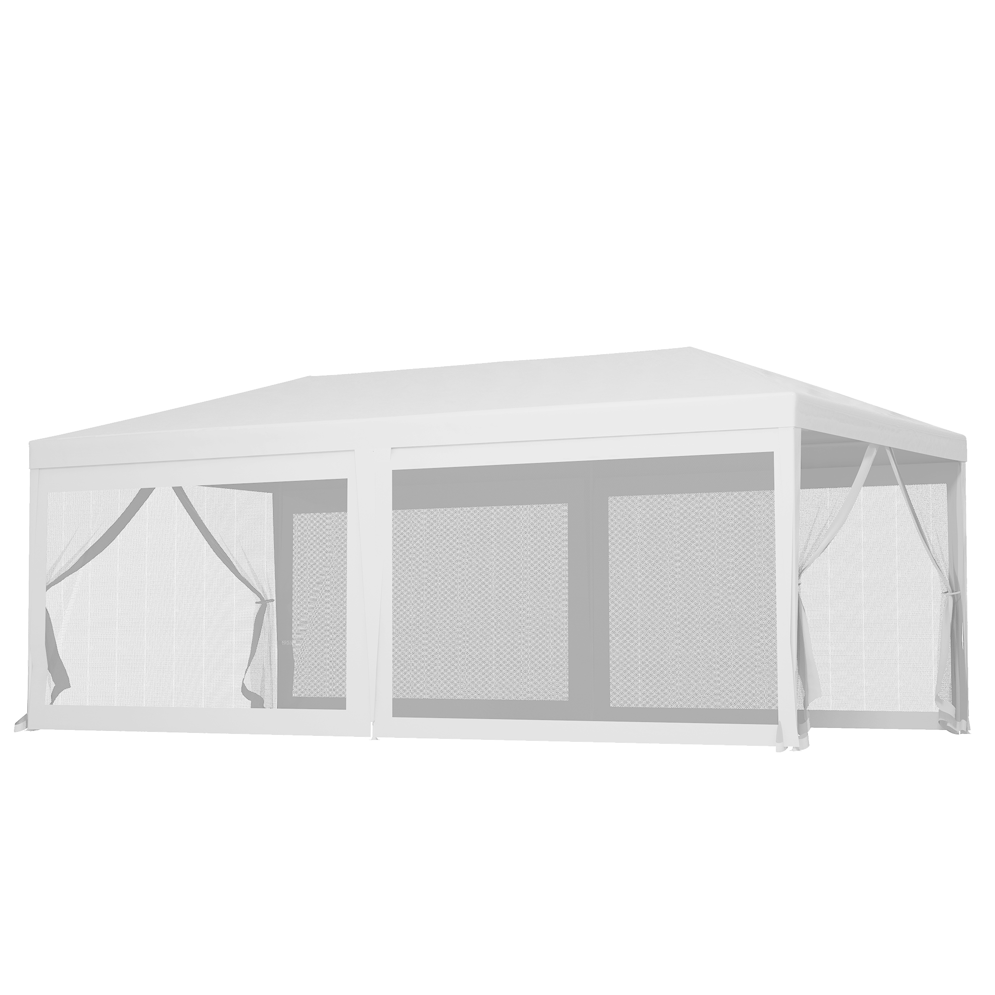Outsunny Cort de Exterior cu 6 Părți Laterale Detașabile, Cort pentru Petrecerie, Adăpost pentru Umbră pentru Evenimente, 584.6x295.6x256 cm, Alb. Outsunny Cort de Exterior cu 6 Părți Laterale Detașabile, Cort pentru Petrecerie, Adăpost pentru Umbră pentru Evenimente, 584.6x295.6x256 cm, Alb.