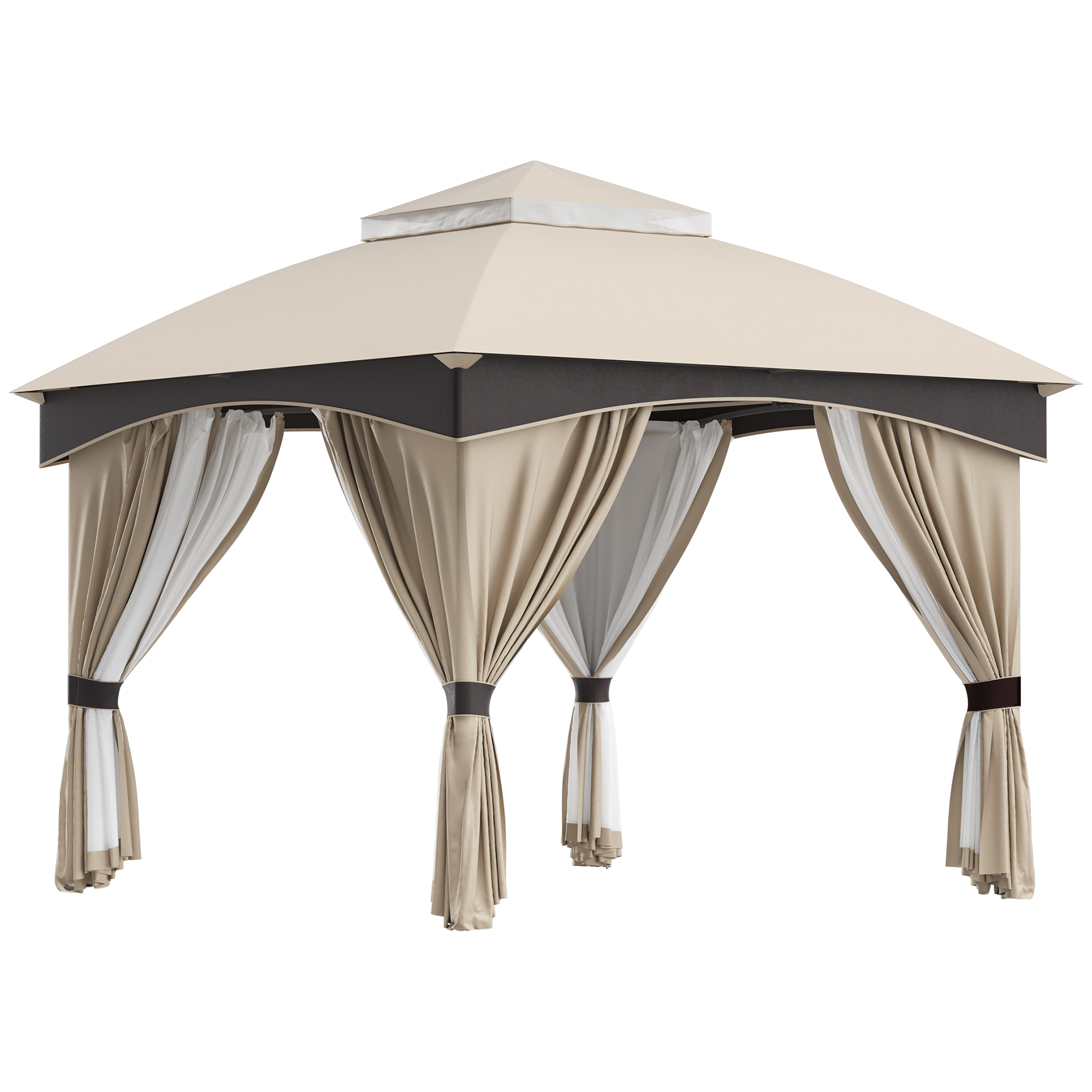Outsunny Foișor Grădină 3x3x2.9m, Copertină Exterior cu Acoperiș Dublu, Perfect pentru Grădină, Gazon, Curte, Bej | Aosom Romania Outsunny Foișor Grădină 3x3x2.9m, Copertină Exterior cu Acoperiș Dublu, Perfect pentru Grădină, Gazon, Curte, Bej | Aosom Romania