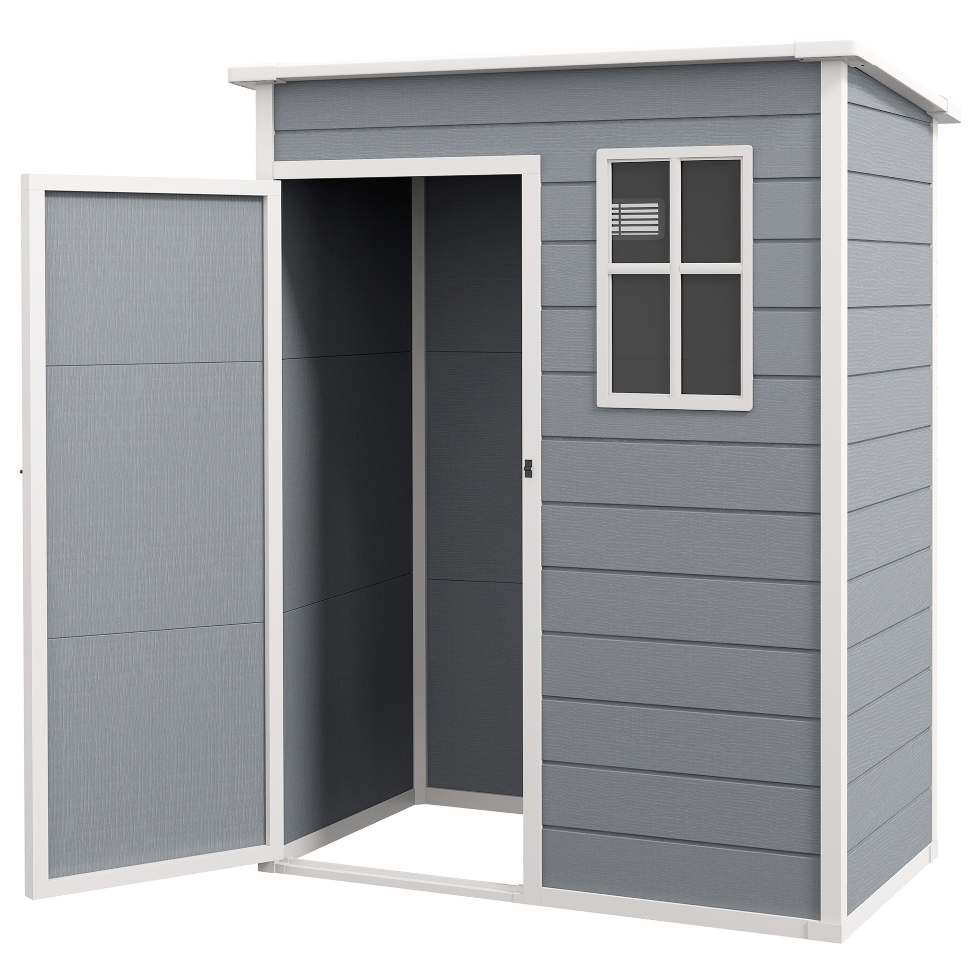 Outsunny Magazie pentru Gradina, Fereastra si Ventilatie, Gri Outsunny Magazie pentru Gradina, Fereastra si Ventilatie, Gri