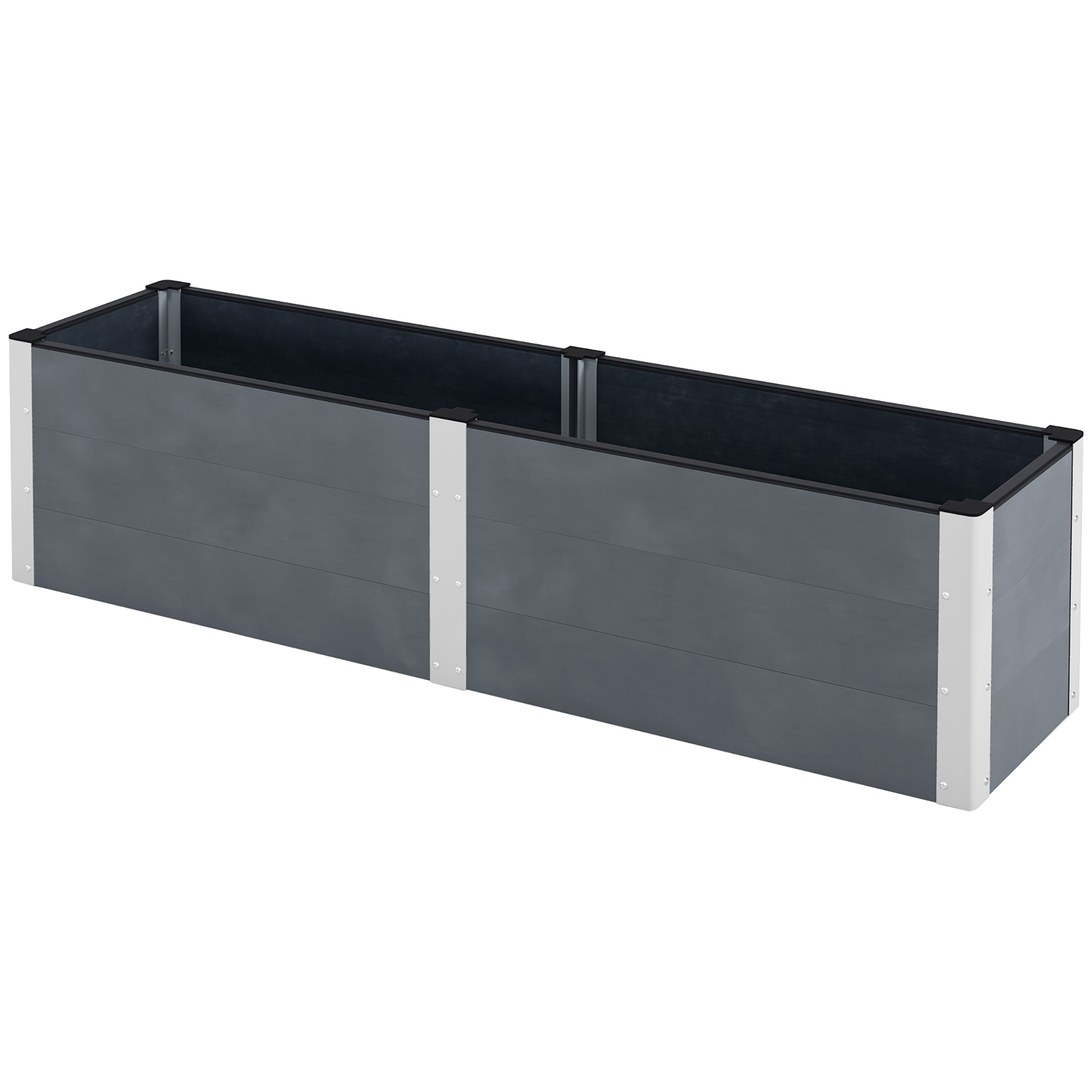 Outsunny Pat de Gradina Inaltat cu Baza Deschisa, Jardiniera Inaltata pentru Gradina Exterioara, Curte, Terasa pentru a Creste Legume, Gri Outsunny Pat de Gradina Inaltat cu Baza Deschisa, Jardiniera Inaltata pentru Gradina Exterioara, Curte, Terasa pentru a Creste Legume, Gri