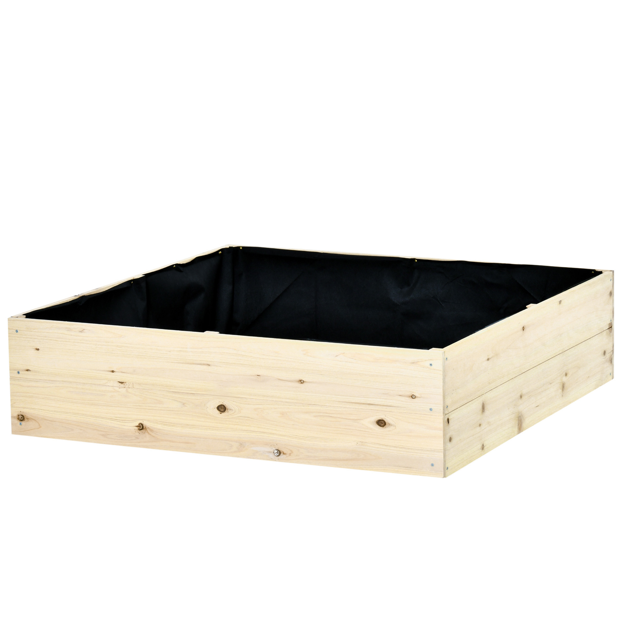Outsunny Pat pentru Gradina de Legume Inaltat din Lemn, Jardiniera de Gradina pentru Plante, Legume si Ierburi Aromatice, 117x117x30cm Outsunny Pat pentru Gradina de Legume Inaltat din Lemn, Jardiniera de Gradina pentru Plante, Legume si Ierburi Aromatice, 117x117x30cm