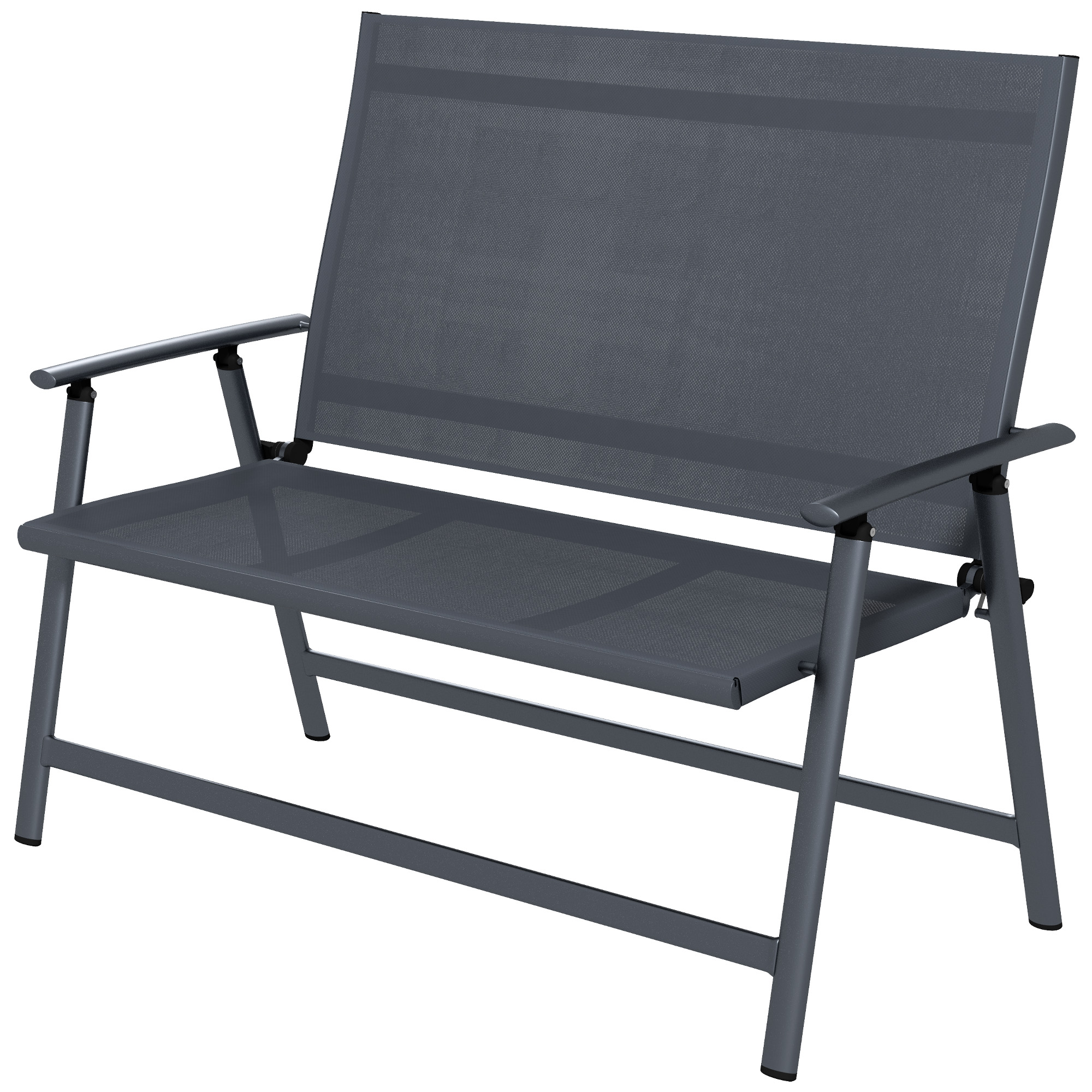 Outsunny Scaun Pliabil 2 Locuri pentru Terasă Cadru Aluminiu Gri | Aosom Romania Outsunny Scaun Pliabil 2 Locuri pentru Terasă Cadru Aluminiu Gri | Aosom Romania