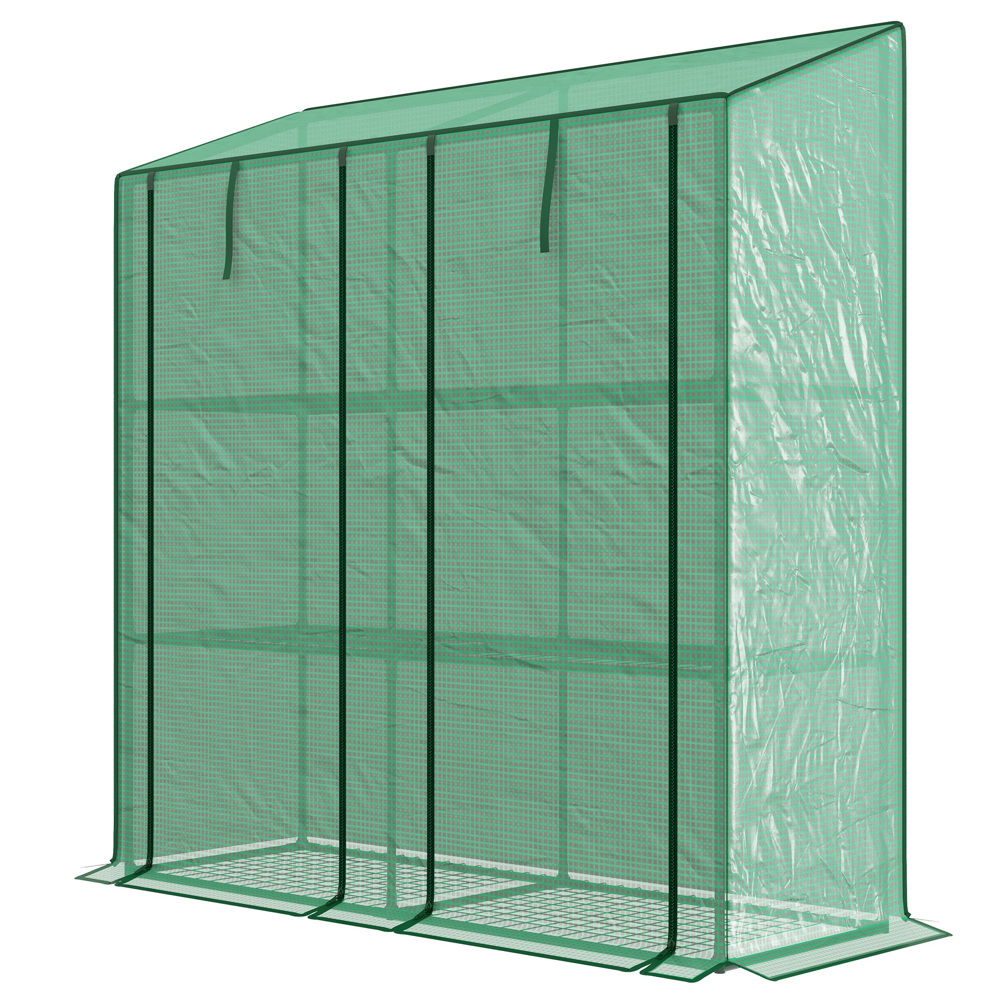 Outsunny Sera de Gradina cu Copertina din PE si 6 Rafturi de Plasa, Sera Inclinata de Balcon cu 2 Usi care Se Ruleaza, 143x46x151cm, Verde Outsunny Sera de Gradina cu Copertina din PE si 6 Rafturi de Plasa, Sera Inclinata de Balcon cu 2 Usi care Se Ruleaza, 143x46x151cm, Verde
