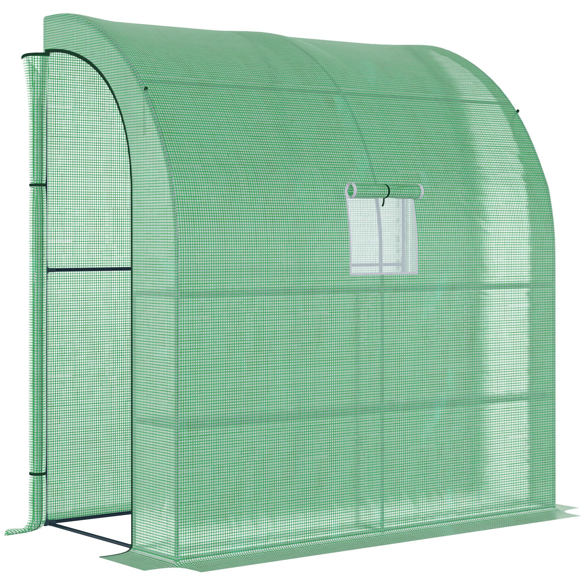 Outsunny Sera de Perete pentru legume, fructe, plante din Otel si PE, protectie plante 200x100x213cm | Aosom ro Outsunny Sera de Perete pentru legume, fructe, plante din Otel si PE, protectie plante 200x100x213cm | Aosom ro