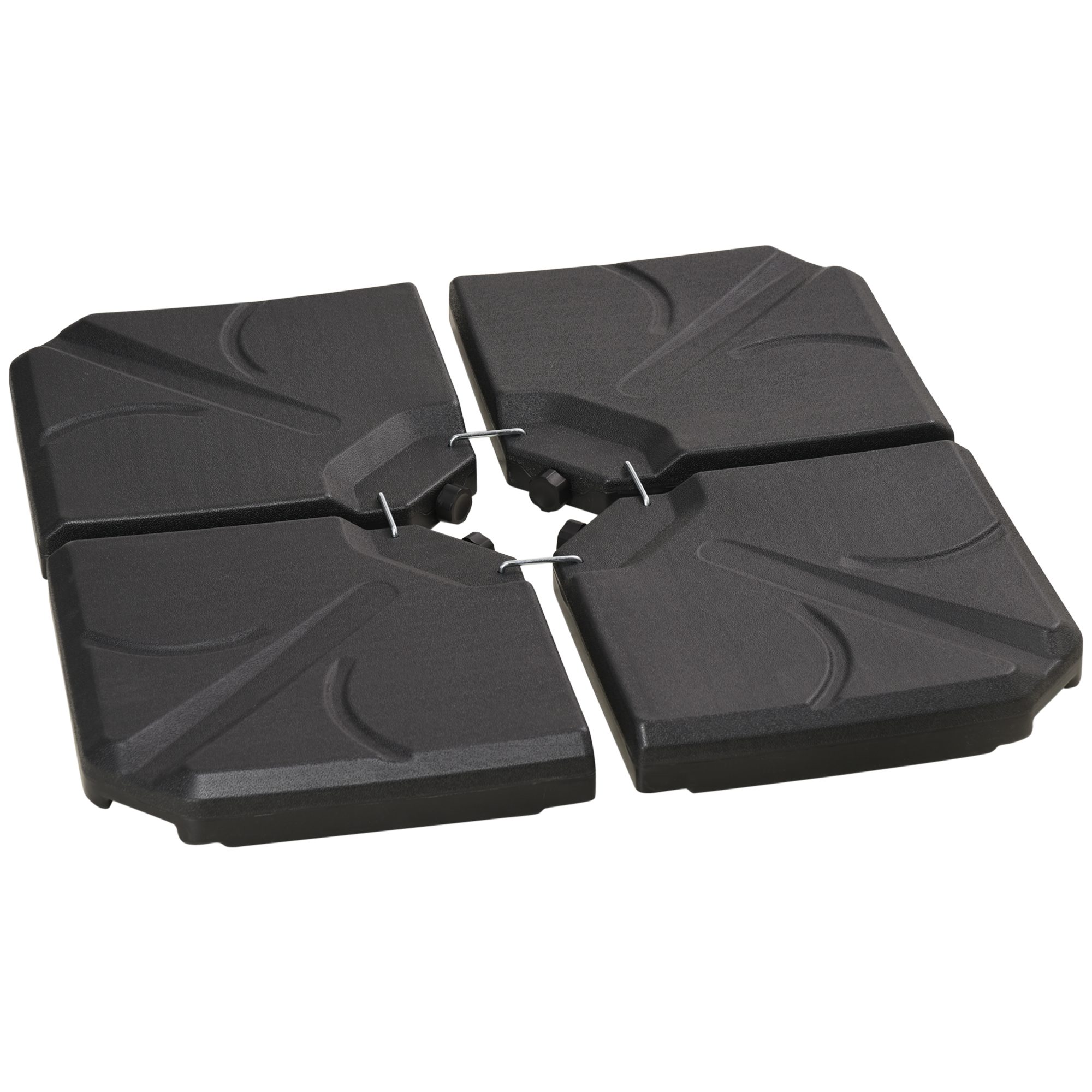Outsunny Set 4 Baze Umbrelă Grădină din Plastic HDPE, Rezistente la Apă/Nisip, 103x103x8.3 cm, Negru | Aosom Romania Outsunny Set 4 Baze Umbrelă Grădină din Plastic HDPE, Rezistente la Apă/Nisip, 103x103x8.3 cm, Negru | Aosom Romania