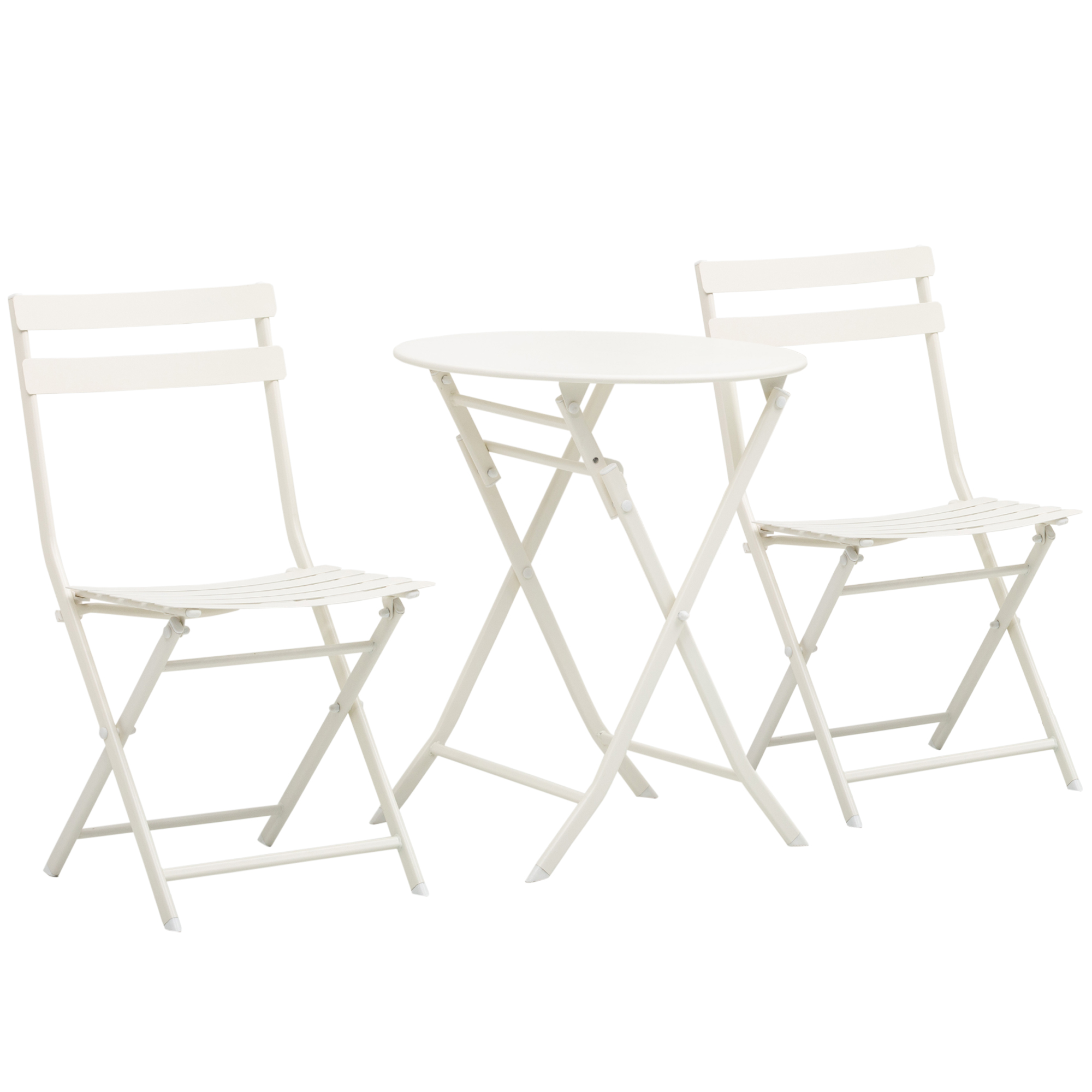 Outsunny Set Mobilier pentru Balcon din Oțel Alb Măsuță cu Scaune Pliabile Set de 3 Piese pentru Terasă și Spații Exterioare | Aosom Romania Outsunny Set Mobilier pentru Balcon din Oțel Alb Măsuță cu Scaune Pliabile Set de 3 Piese pentru Terasă și Spații Exterioare | Aosom Romania