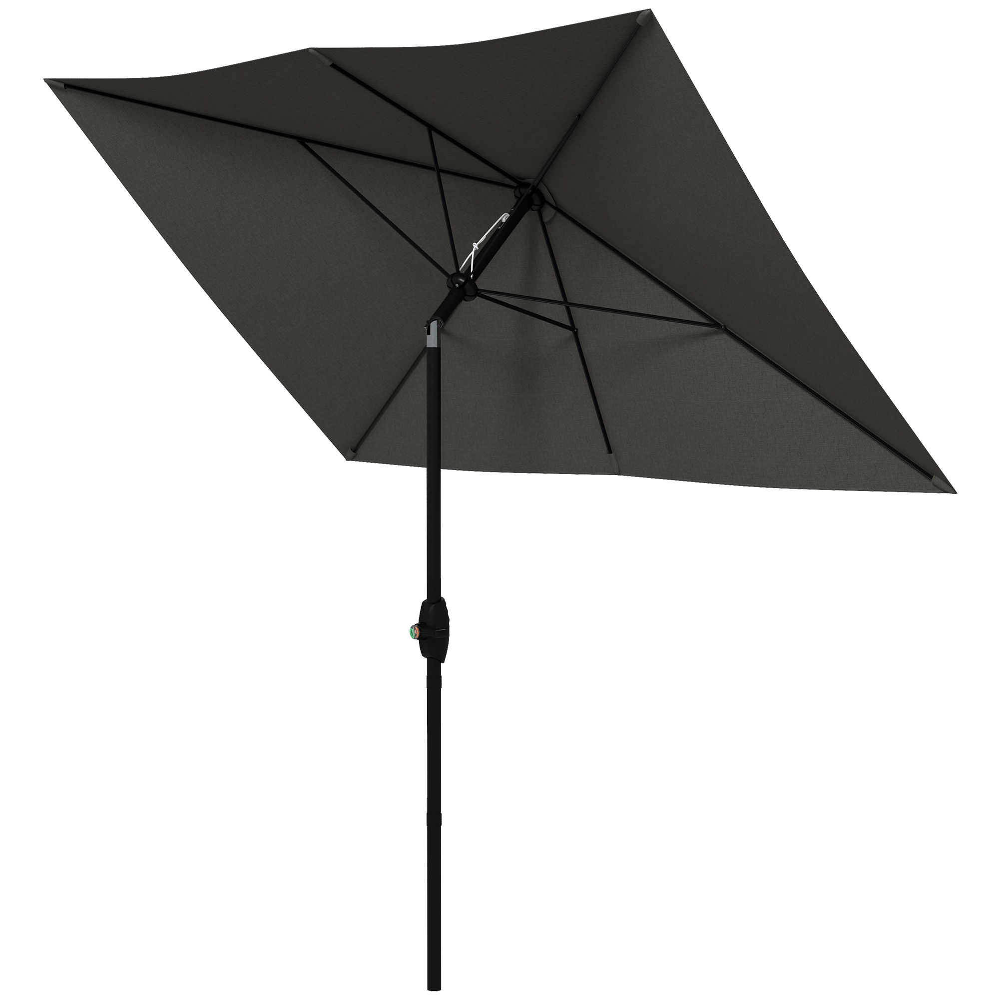 Outsunny Umbrelă de Soare Dreptunghiulară, Umbrelă pentru terasă cu înclinare și deschidere cu manivelă, 300x200x248 cm, Gri Outsunny Umbrelă de Soare Dreptunghiulară, Umbrelă pentru terasă cu înclinare și deschidere cu manivelă, 300x200x248 cm, Gri