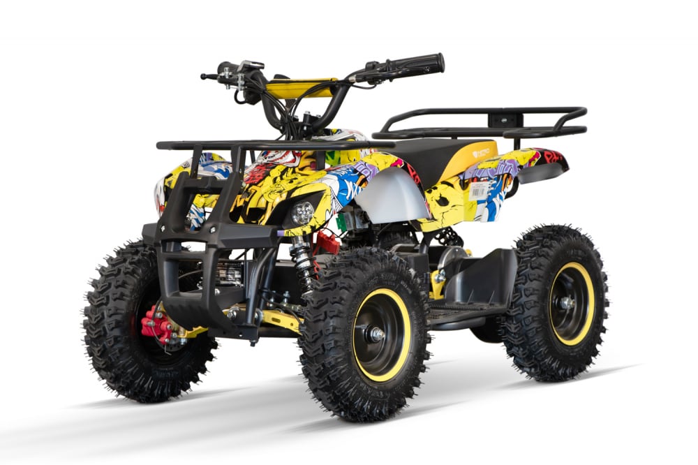 ATV electric NITRO Torino Quad 1000W 48V cu anvelope 13x4.10-6, grafiti galben ATV electric NITRO Torino Quad 1000W 48V cu anvelope 13x4.10-6, grafiti galben