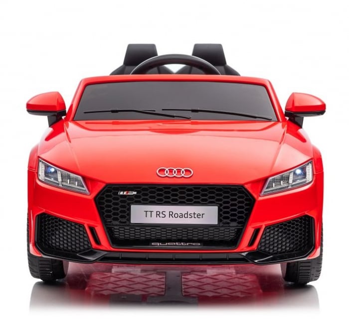 Masinuta electrica Audi TTRS Roadster 70W 12V cu roti moi, scaun tapitat, culoare Rosie Masinuta electrica Audi TTRS Roadster 70W 12V cu roti moi, scaun tapitat, culoare Rosie