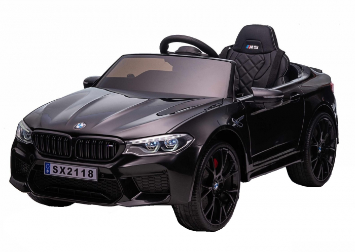 Masinuta electrica Bmw M5 Competition, 12V, 90W, 12V 14Ah roti moi, scaun tapitat, neagra Masinuta electrica Bmw M5 Competition, 12V, 90W, 12V 14Ah roti moi, scaun tapitat, neagra
