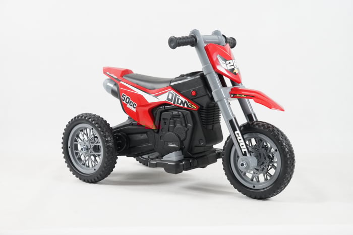 Motocicleta electrica cu 3 roti, Kinderauto Enduro 60W 12V STANDARD, culoare rosu Motocicleta electrica cu 3 roti, Kinderauto Enduro 60W 12V STANDARD, culoare rosu