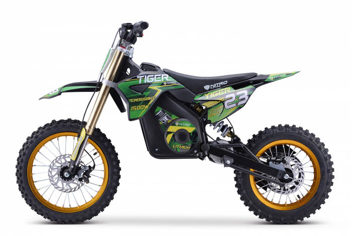 Motocicleta electrica Eco Tiger 1500W 14 12 48V 14Ah Lithiu ION, culoare Verde Motocicleta electrica Eco Tiger 1500W 14 12 48V 14Ah Lithiu ION, culoare Verde