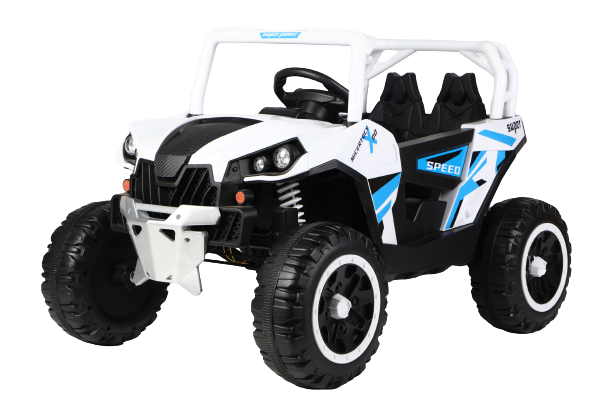 UTV electric pentru copii, Kinderauto RSR, music player, 60W 12V, echipare standard, alb-albastru UTV electric pentru copii, Kinderauto RSR, music player, 60W 12V, echipare standard, alb-albastru