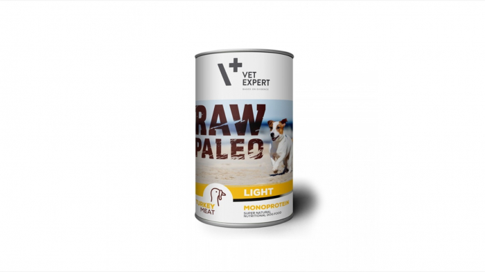 Hrana umeda, RAW PALEO Light, adult, Curcan, 400 g