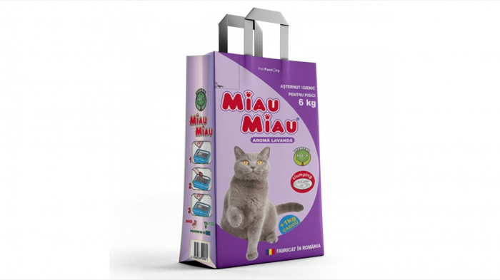 Asternut igienic bentonita, Miau Miau cu Lavanda, 6 kg