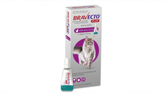 Bravecto Plus Spot On Cat 500 mg (6.25 - 12.5 kg), 1 pipeta