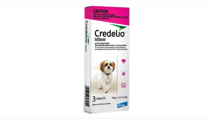 Credelio 112.5mg caini (2.5 - 5.5kg) - 3 tablete